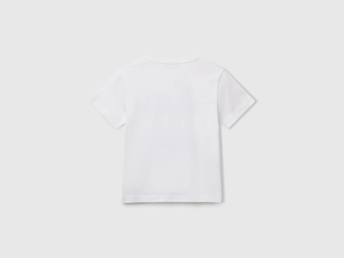 Benetton_T-Shirt in Organic Cotton with Print_3I1XG10JM_101_02