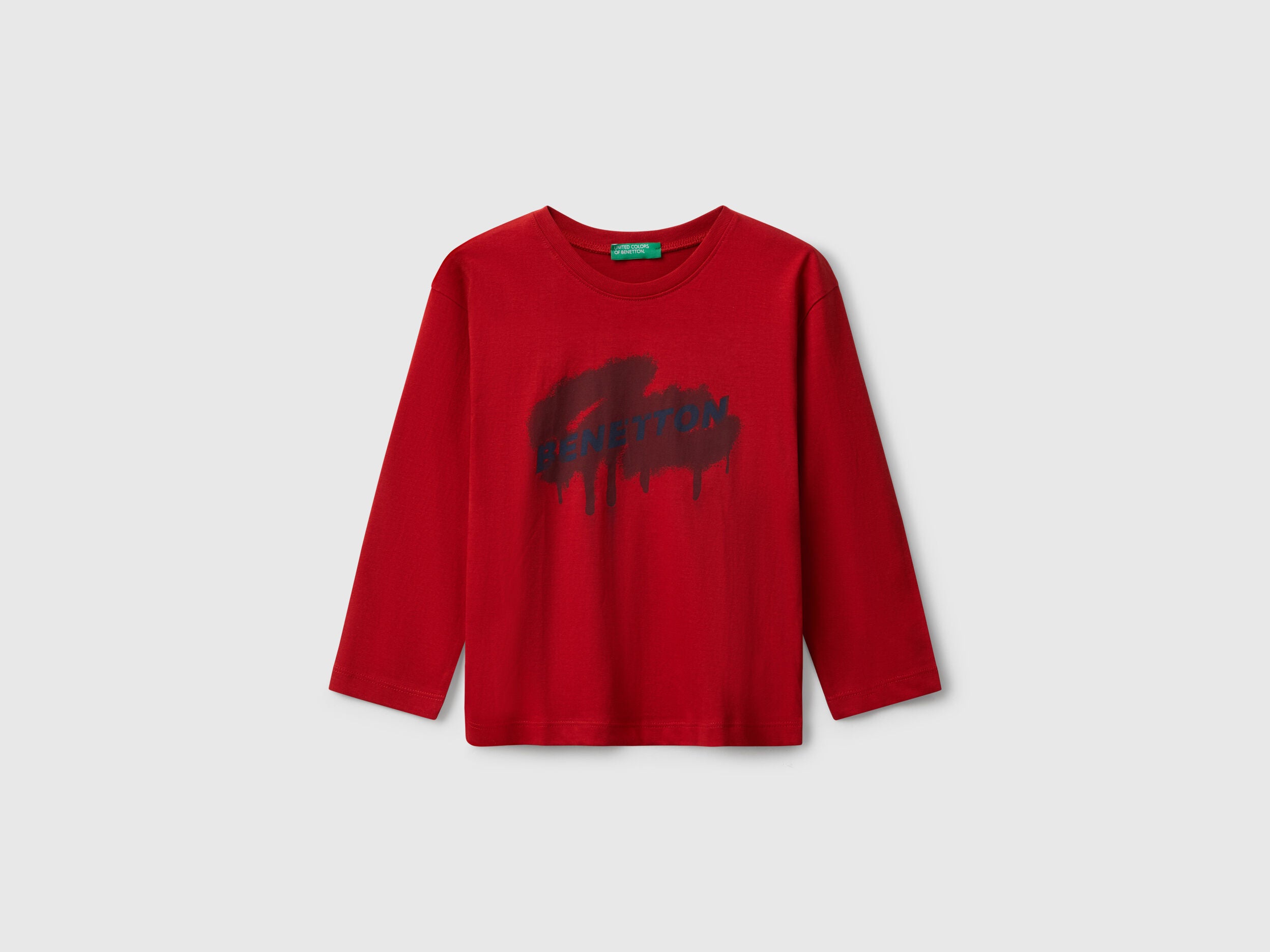Benetton_Red_T-Shirt with Logo Print_3I1XG10JZ_29M_01