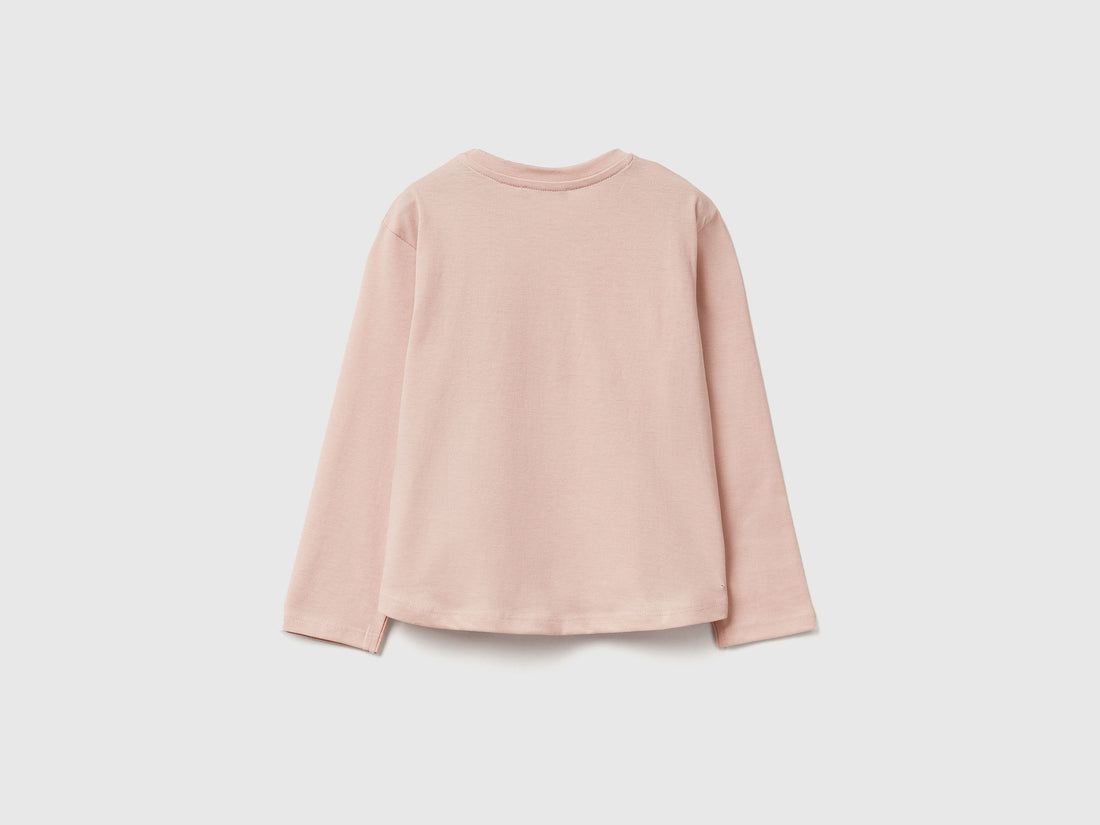 Benetton_Soft Pink_T-Shirt with Petal Effect Applique_3I1XG10K8_12U_02