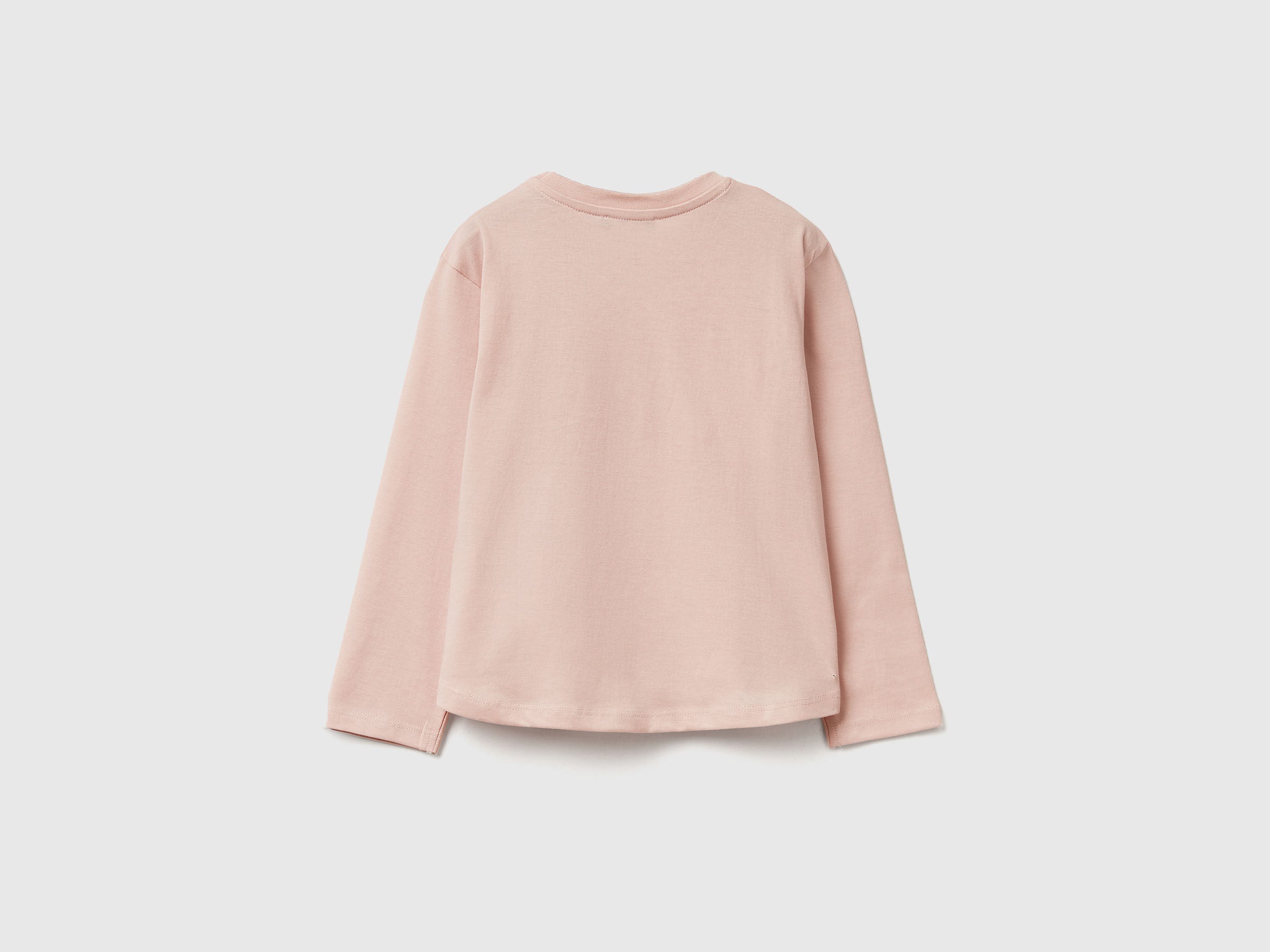 Benetton_Soft Pink_T-Shirt with Petal Effect Applique_3I1XG10K8_12U_02