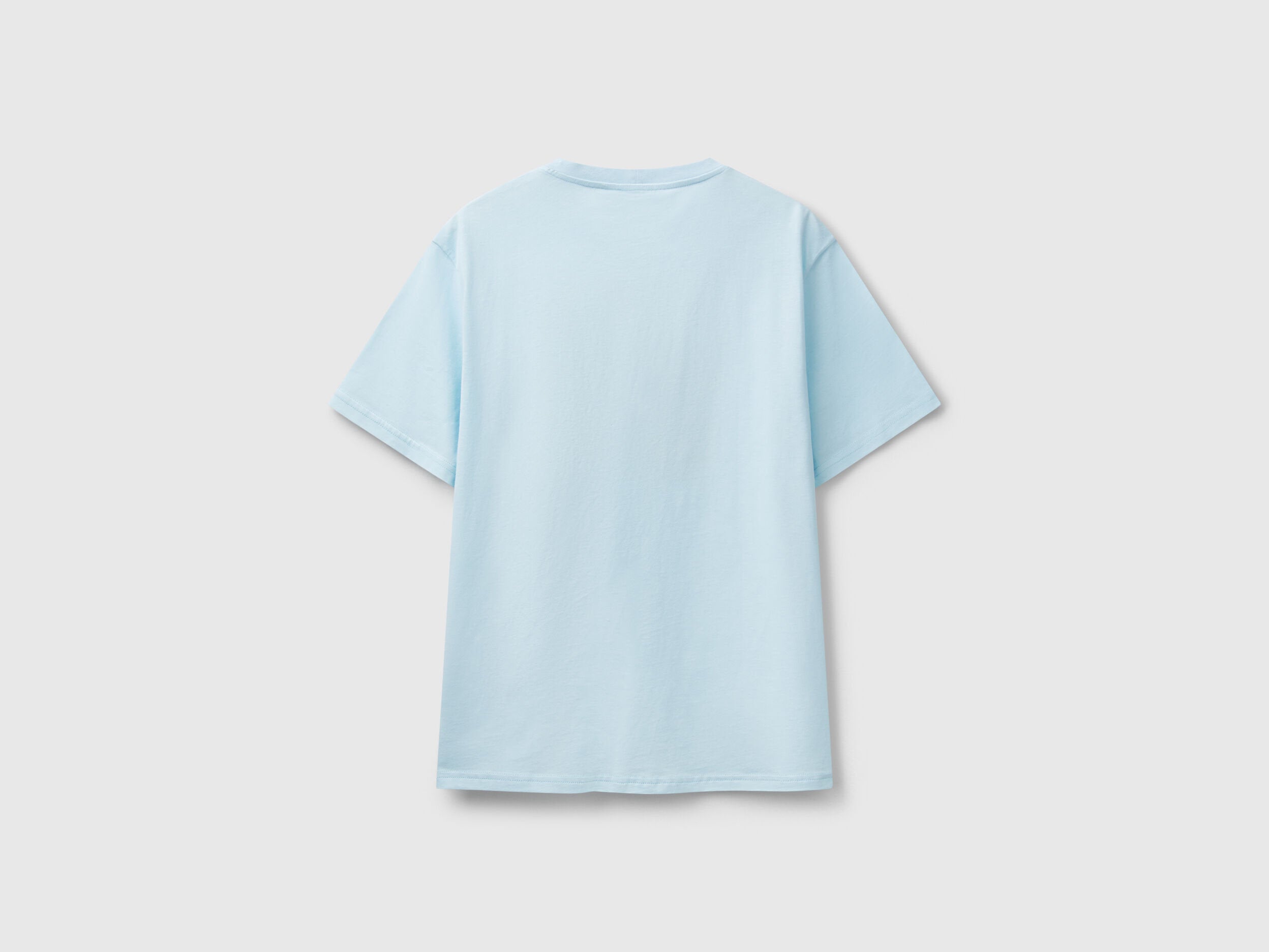 Benetton_Yellow T-Shirt in Organic Cotton with Purple Logo_3I1XU1096_24A_04