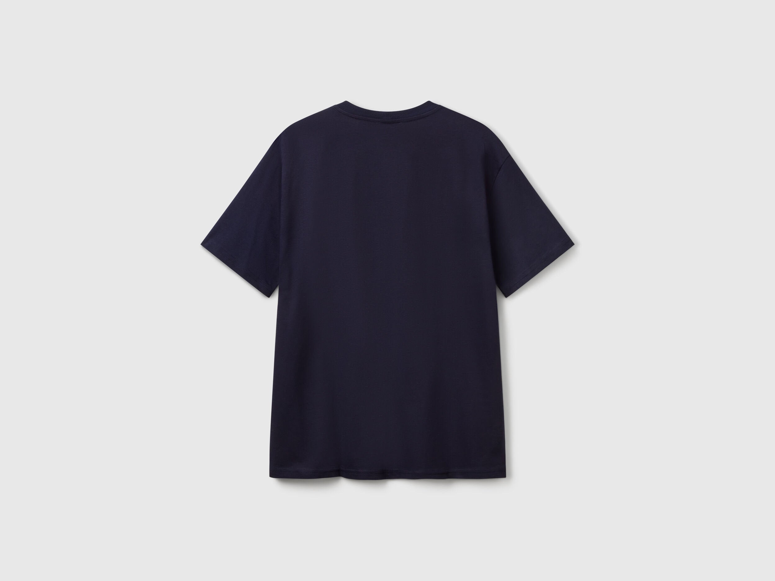 Benetton_T-Shirt with Print in Organic Cotton_3I1XU10A4_016_04