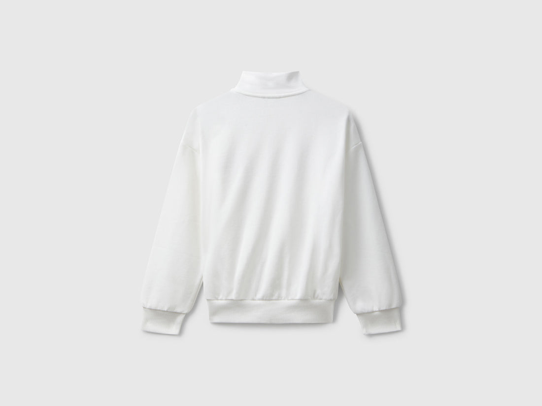 Benetton_White_Zip-Up Sweatshirt with Print_3J68C505D_074_02