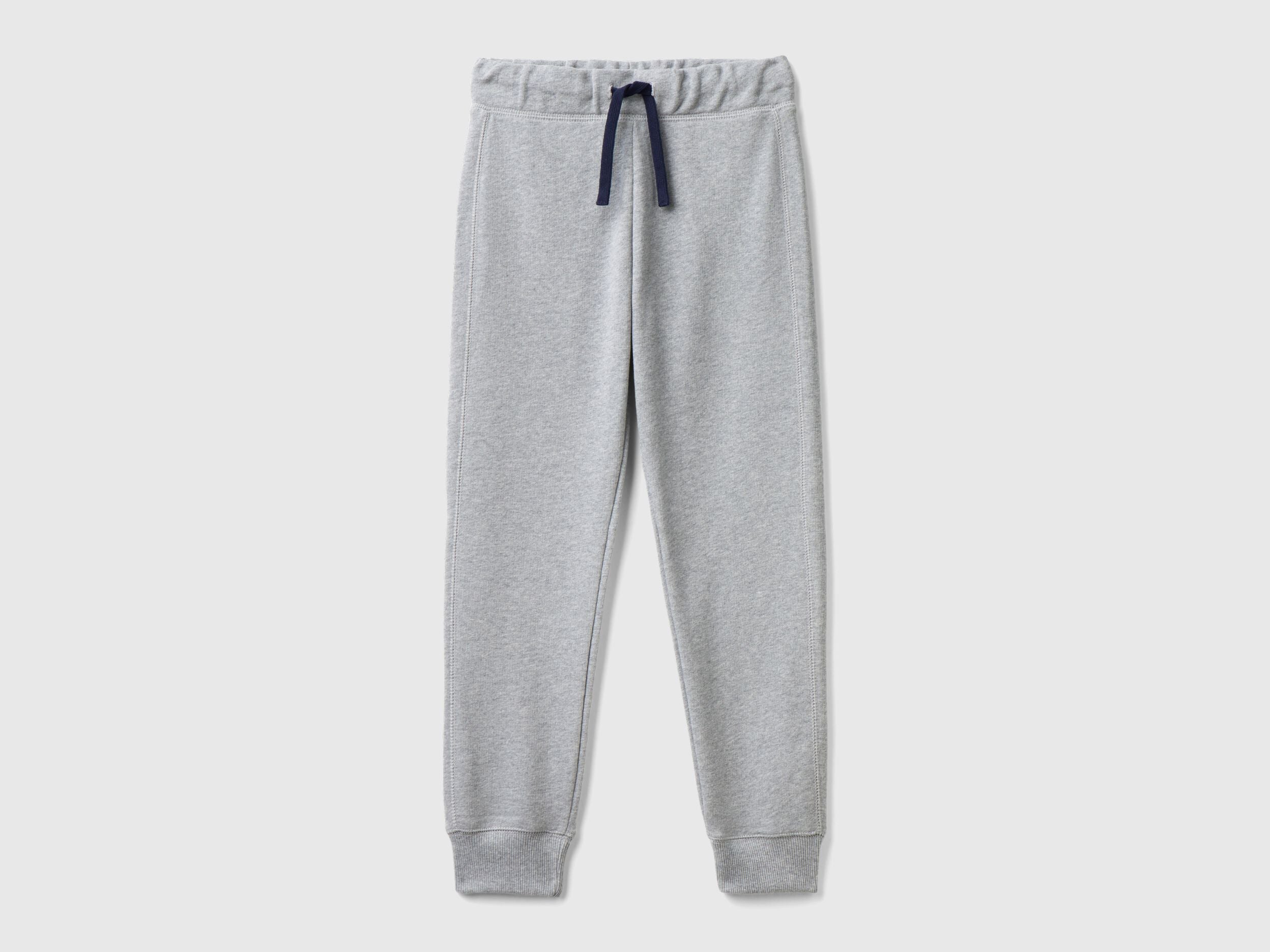 Benetton_Grey_Sweatpants with Logo_3J68CF058_501_01