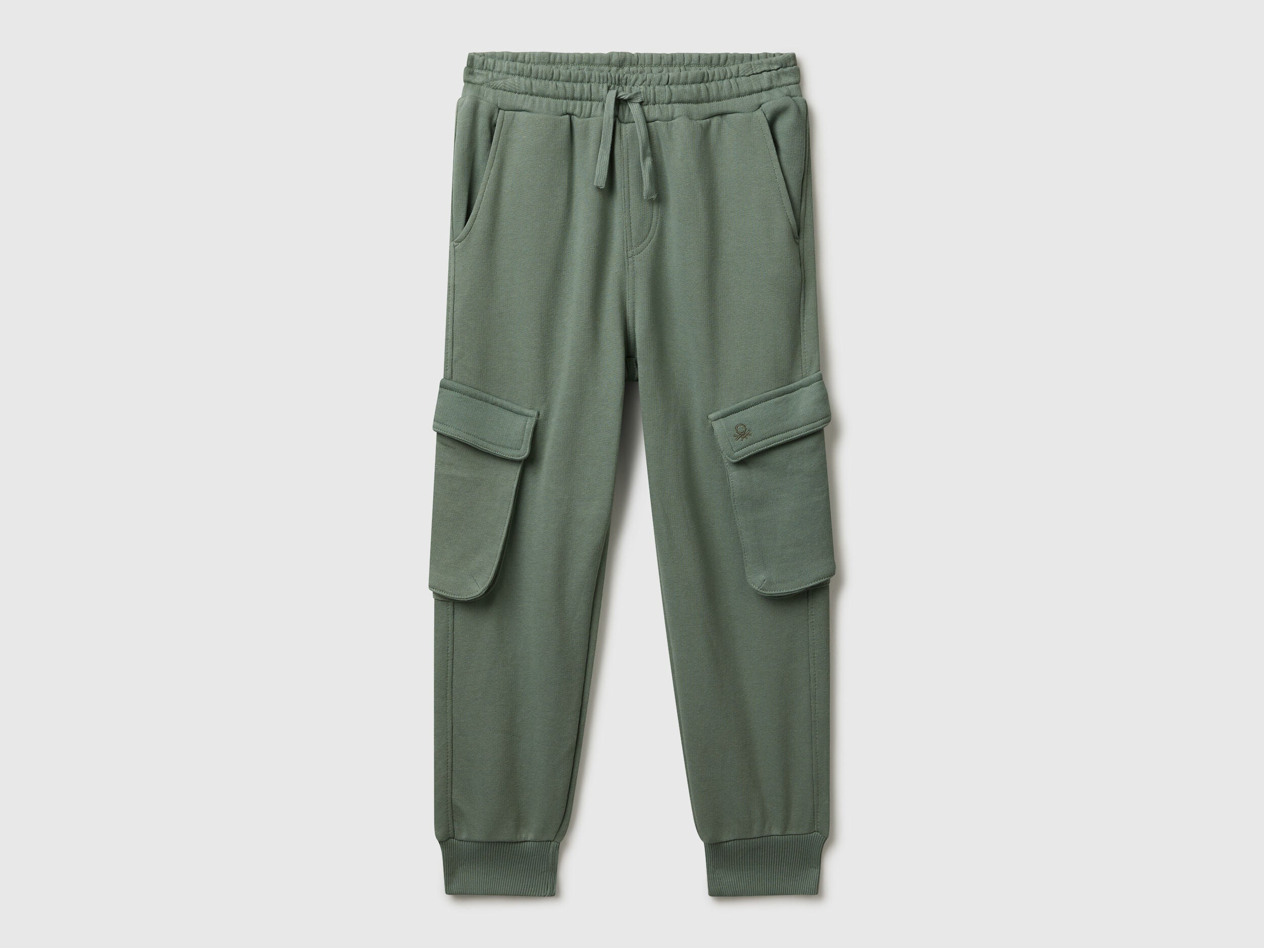 Benetton_Light Green_Sweat Fabric Cargo Joggers_3J68CF06I_075_01