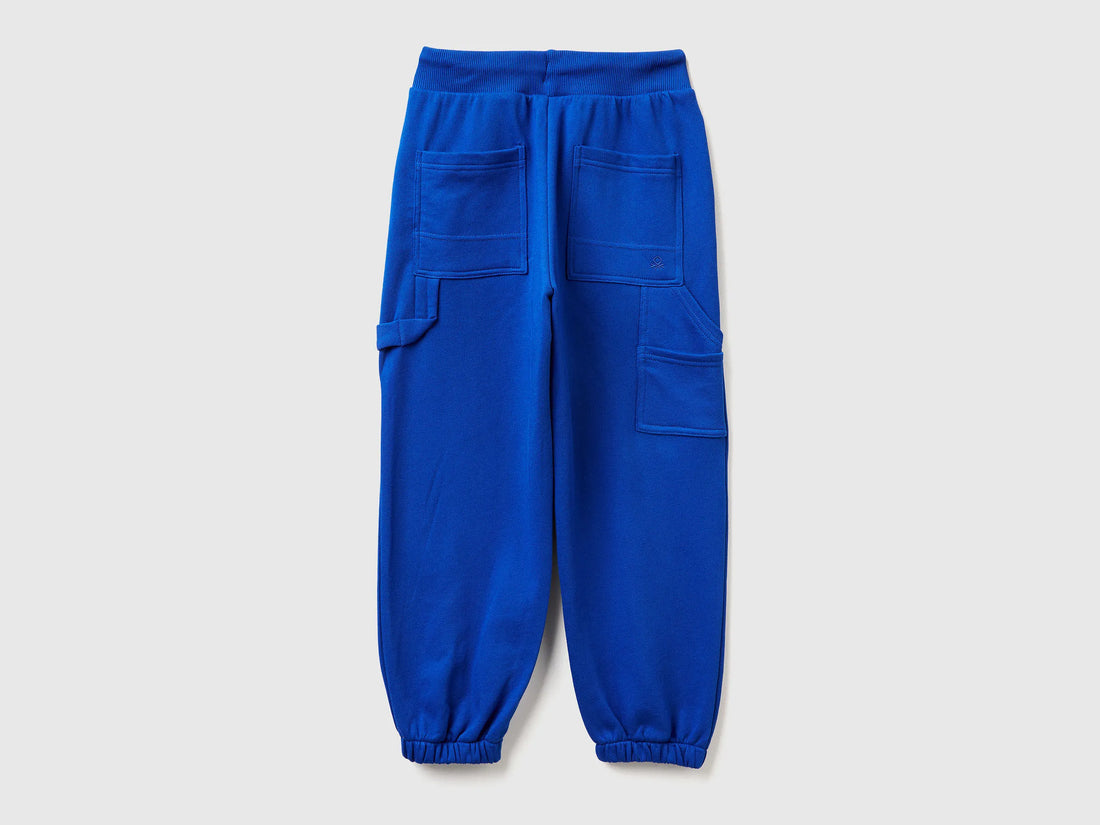 Benetton_Bright Blue_Wide Joggers with Pockets_3J68CF06L_19R_02