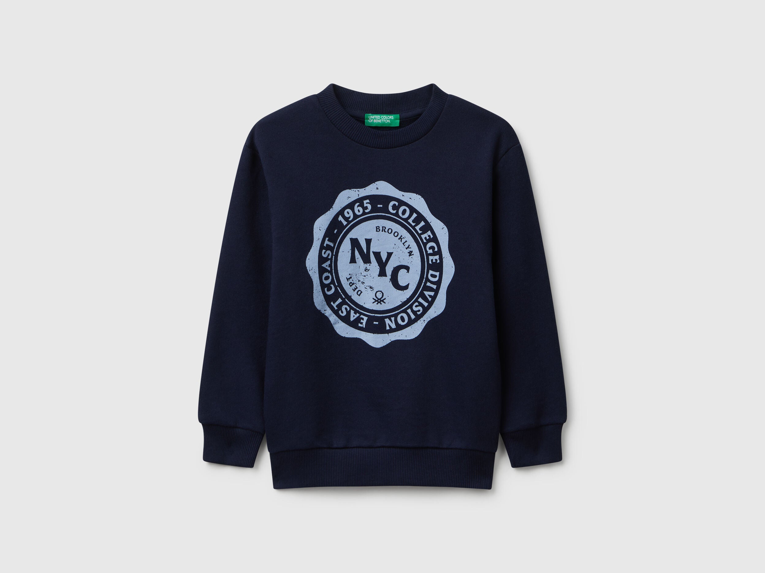 Benetton_Dark Blue_Long Sleeve Sweatshirt with Print_3J68G10KN_016_01