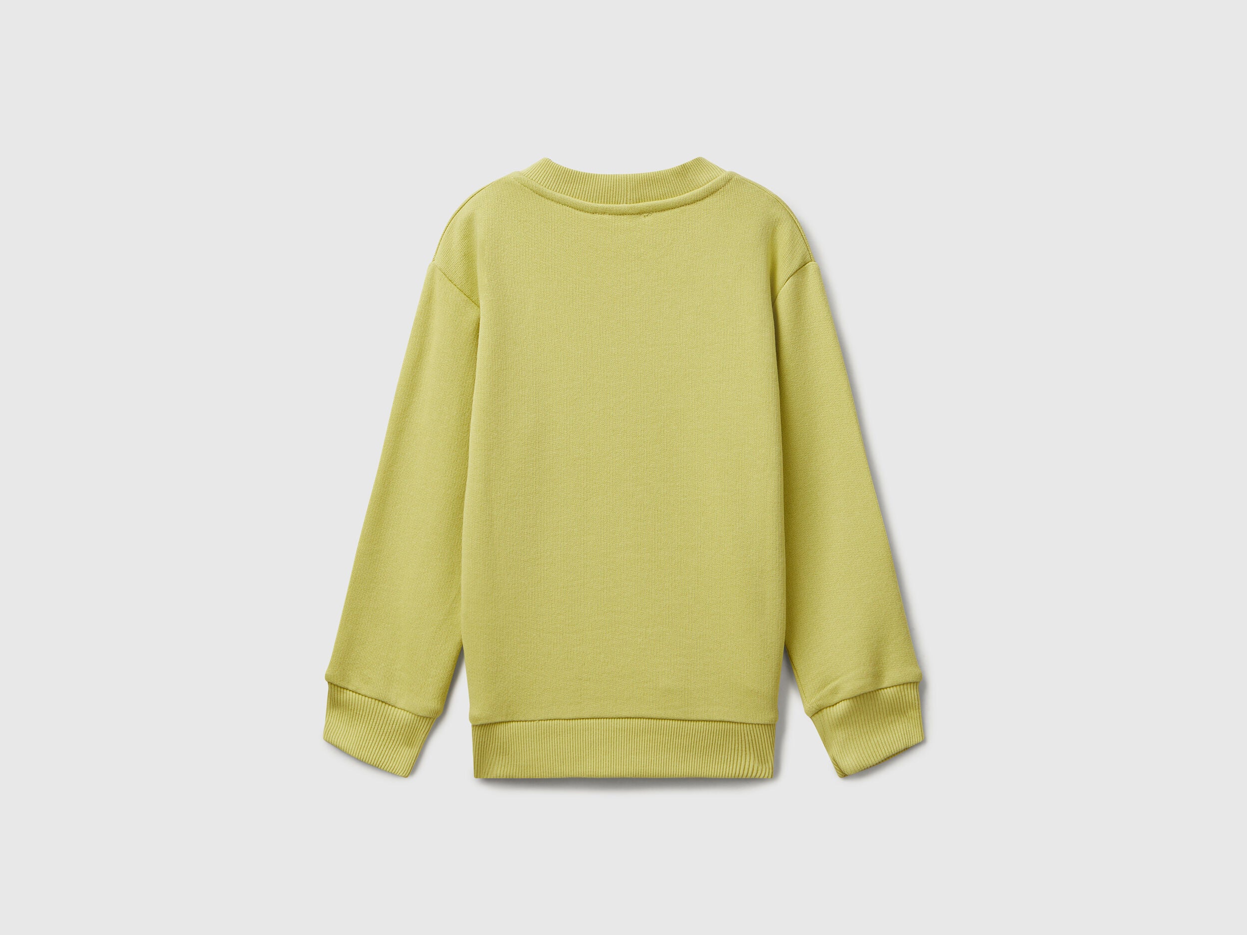 Benetton_Yellow_Long Sleeve Sweatshirt with Print_3J68G10KN_0Y6_02