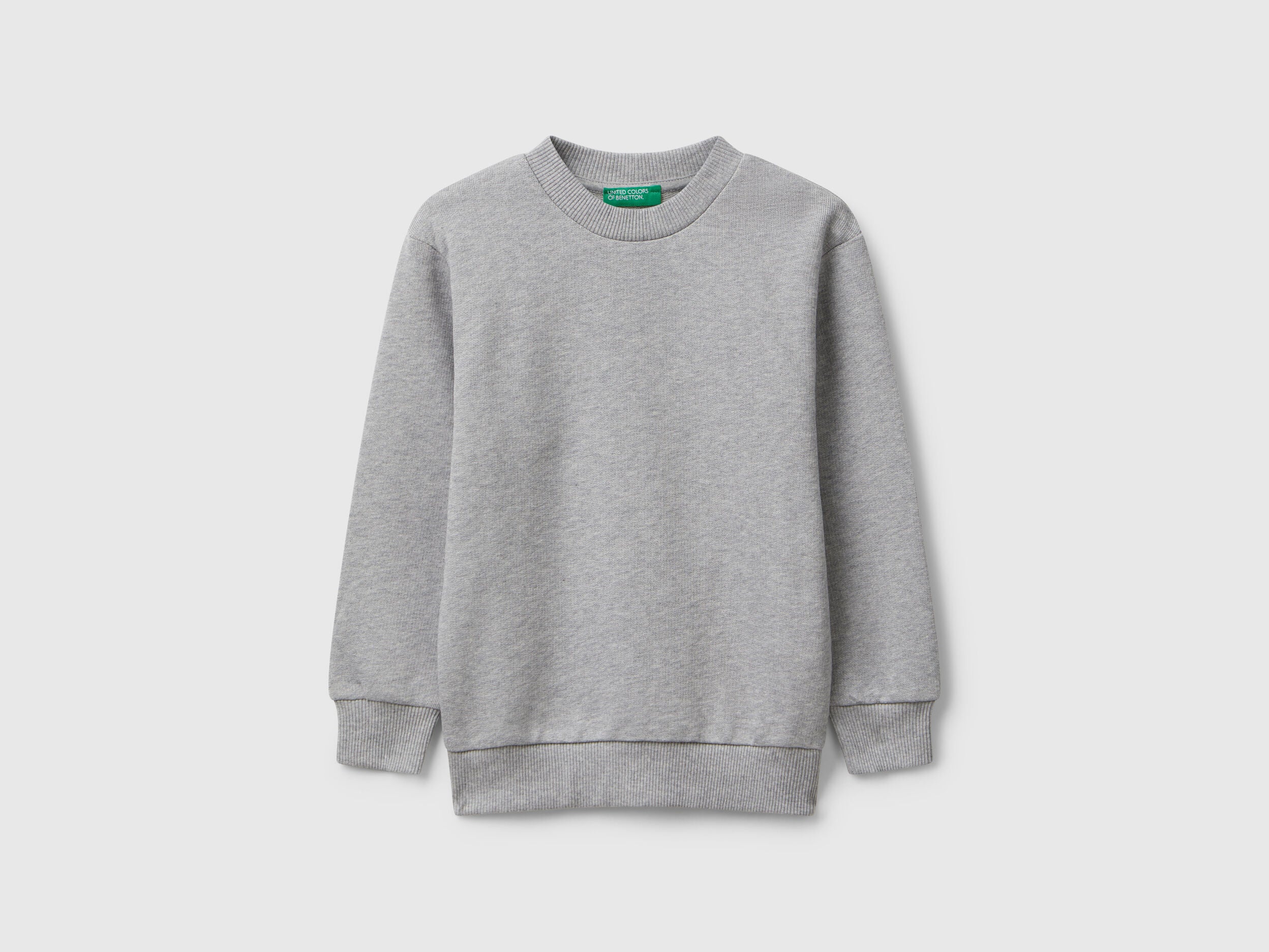 Benetton_Light Gray_Long Sleeve Sweatshirt with Print_3J68G10KN_501_01
