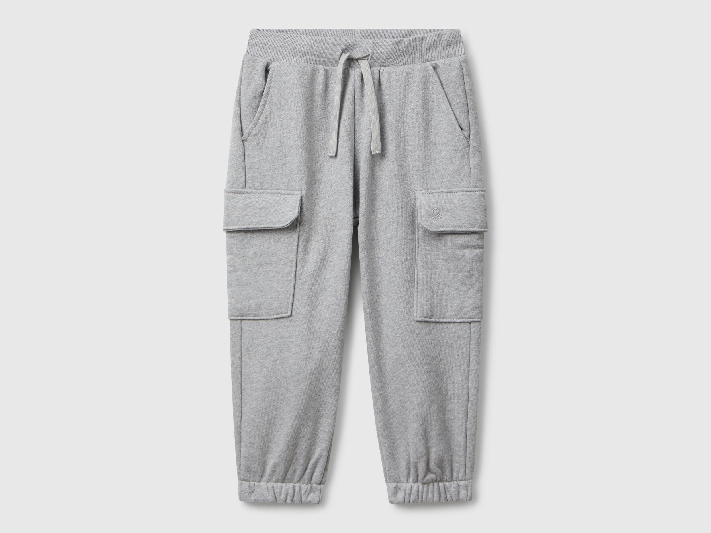 Benetton_Light Gray_Sweat Fabric Cargo Joggers_3J68GF045_501_01