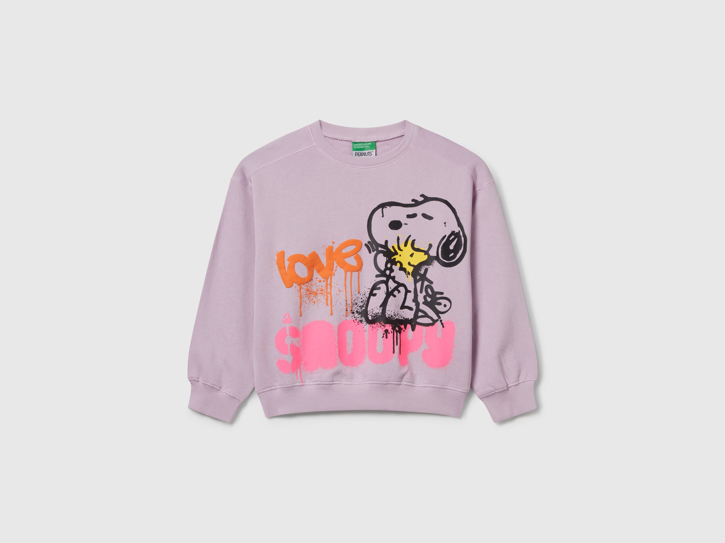 Benetton_Lavender_Snoopy ©Peanuts Sweatshirt_3J70C10R3_0W1_01