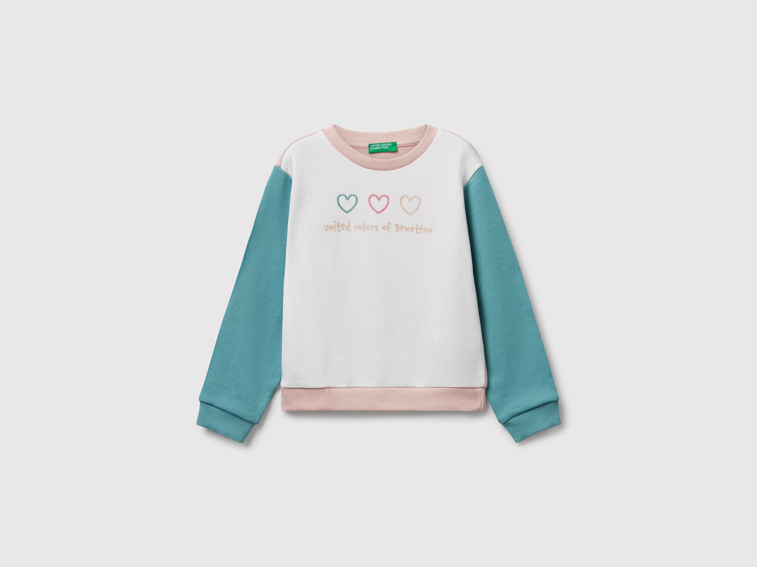 Benetton_Creamy White_Sweatshirt with Glittery Print_3J70G10JR_903_01