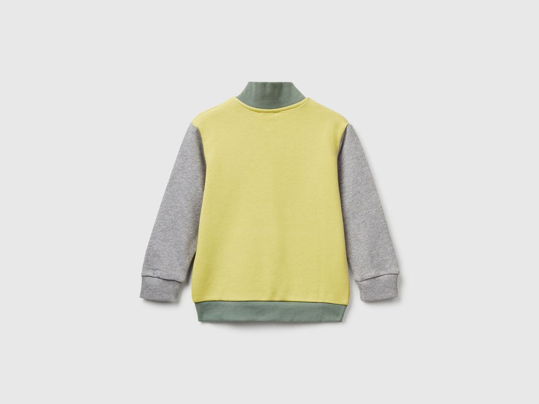 Benetton_Yellow_Cotton Sweatshirt with Logo_3J70G503X_902_02
