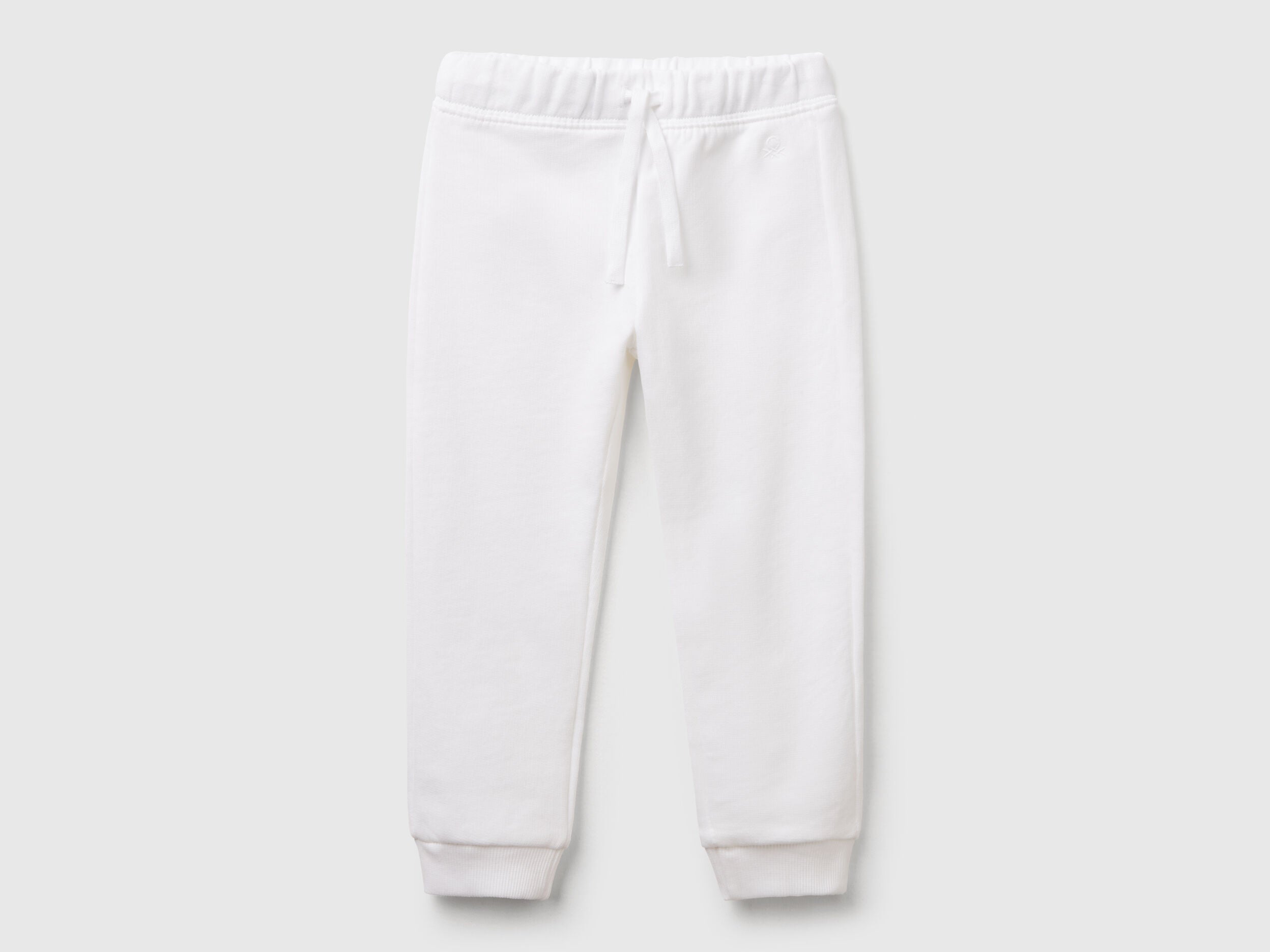Benetton_White_Sweatpants in Cotton_3J70GF01N_101_01