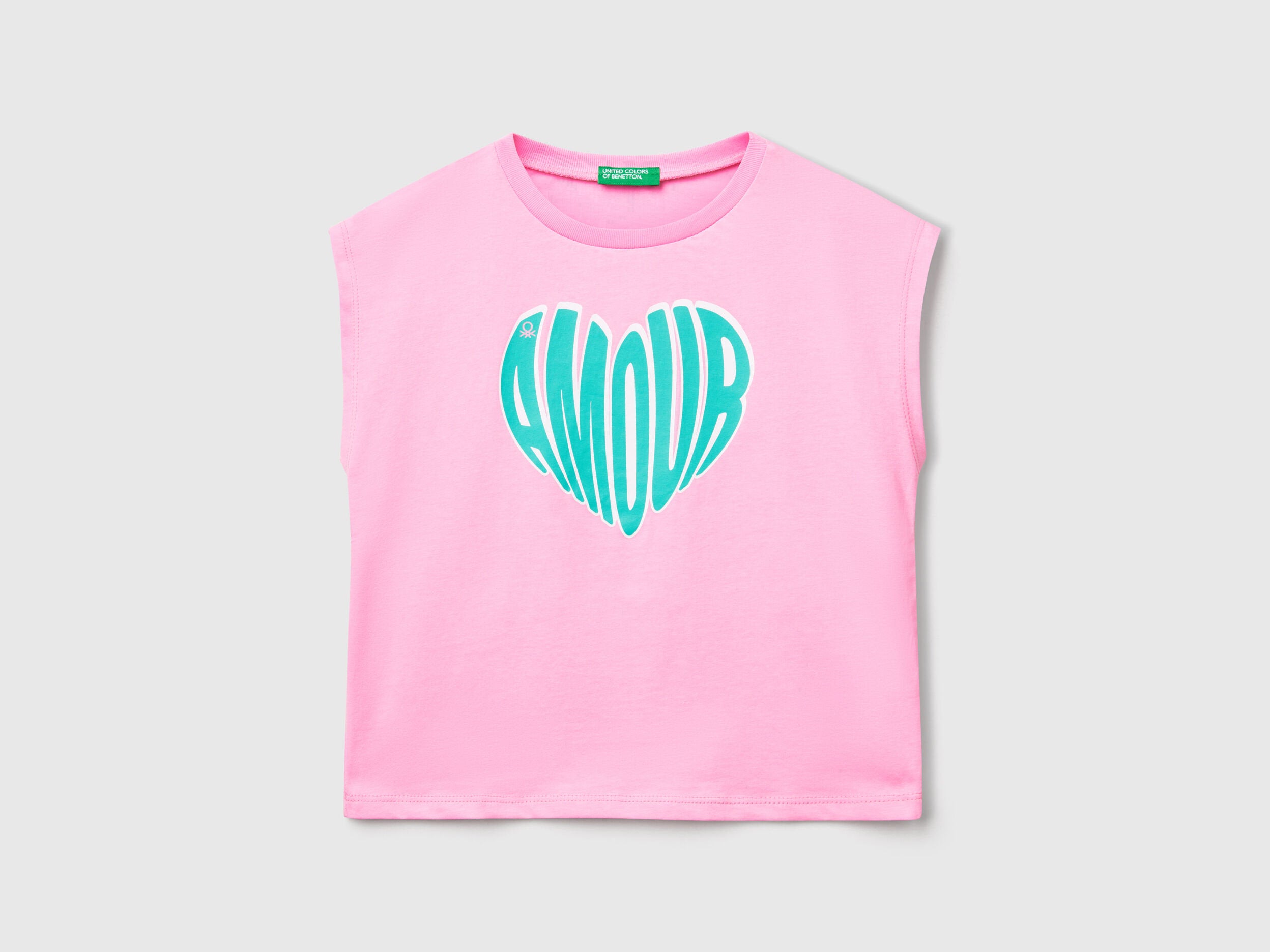 Benetton_T-Shirt with Neon Print_3JERC10PB_34Q_01