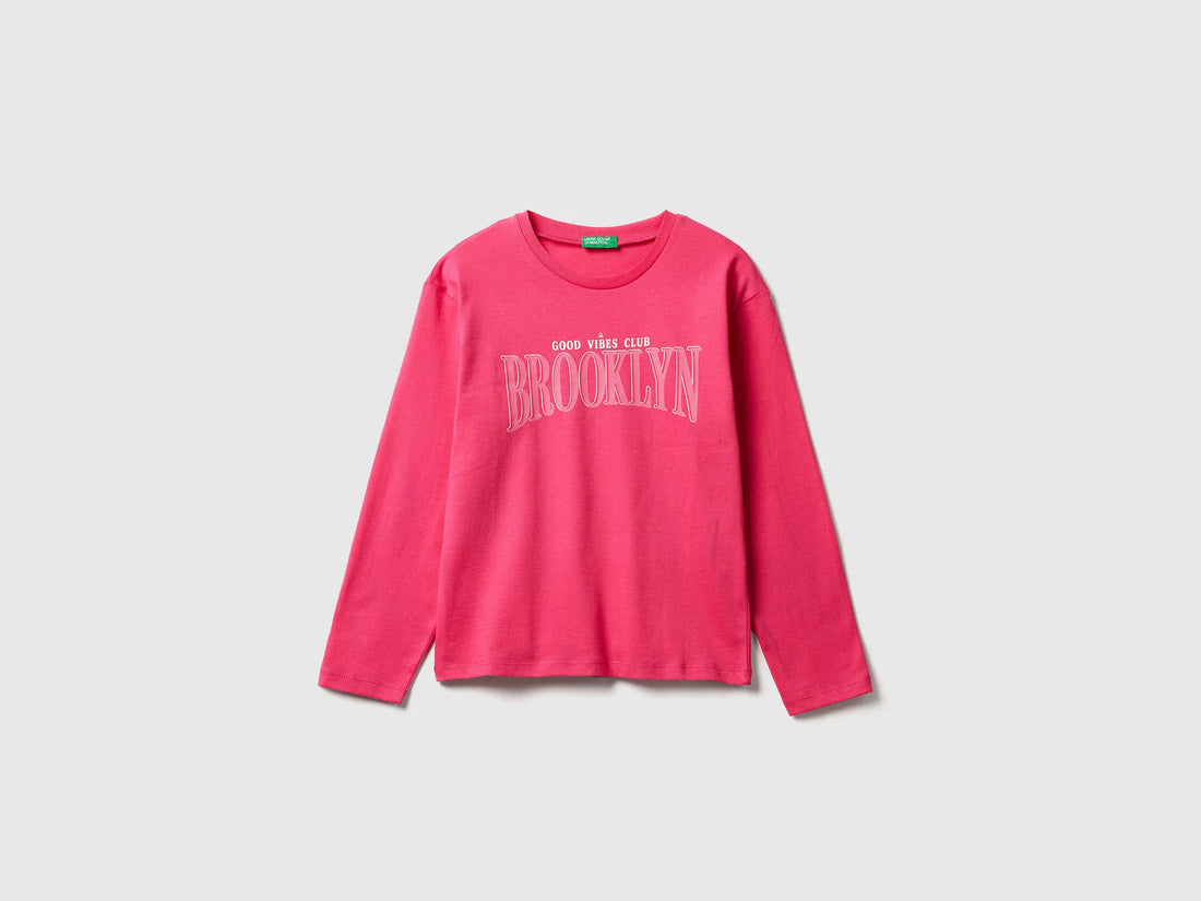 Benetton_Fuchsia_T-Shirt with Print_3JERC10QM_1A2_01