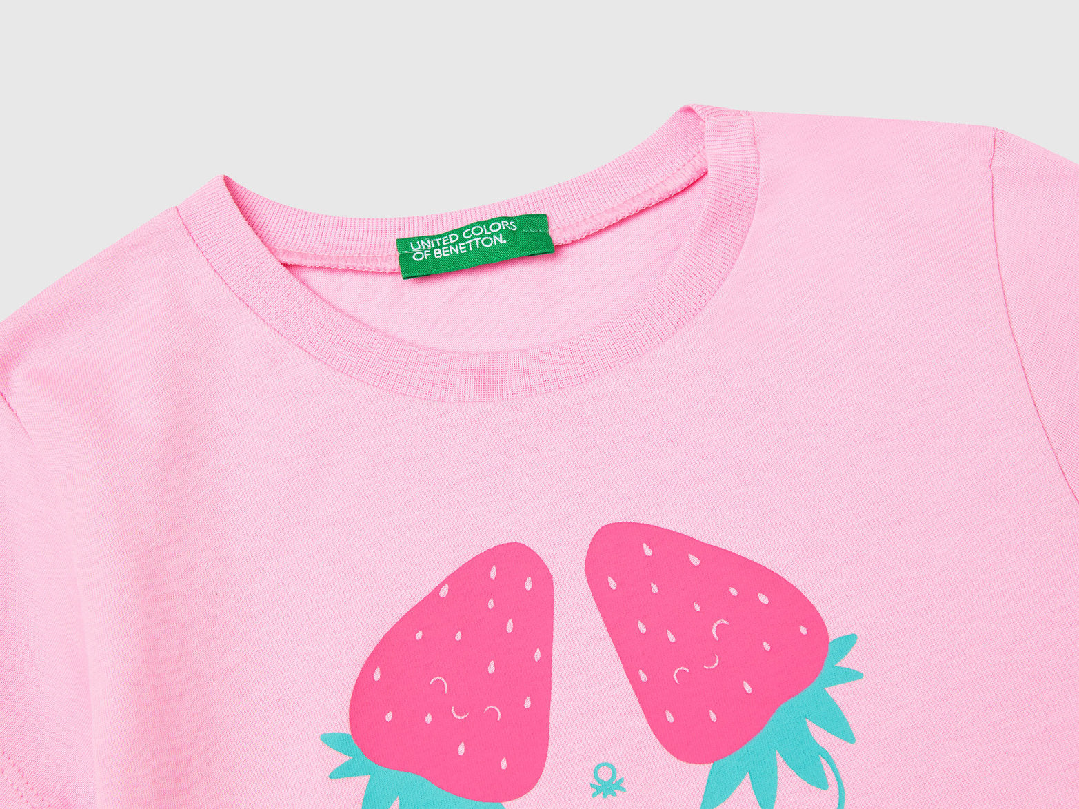 Benetton_T-Shirt with Neon Print_3JERG10J3_34Q_03