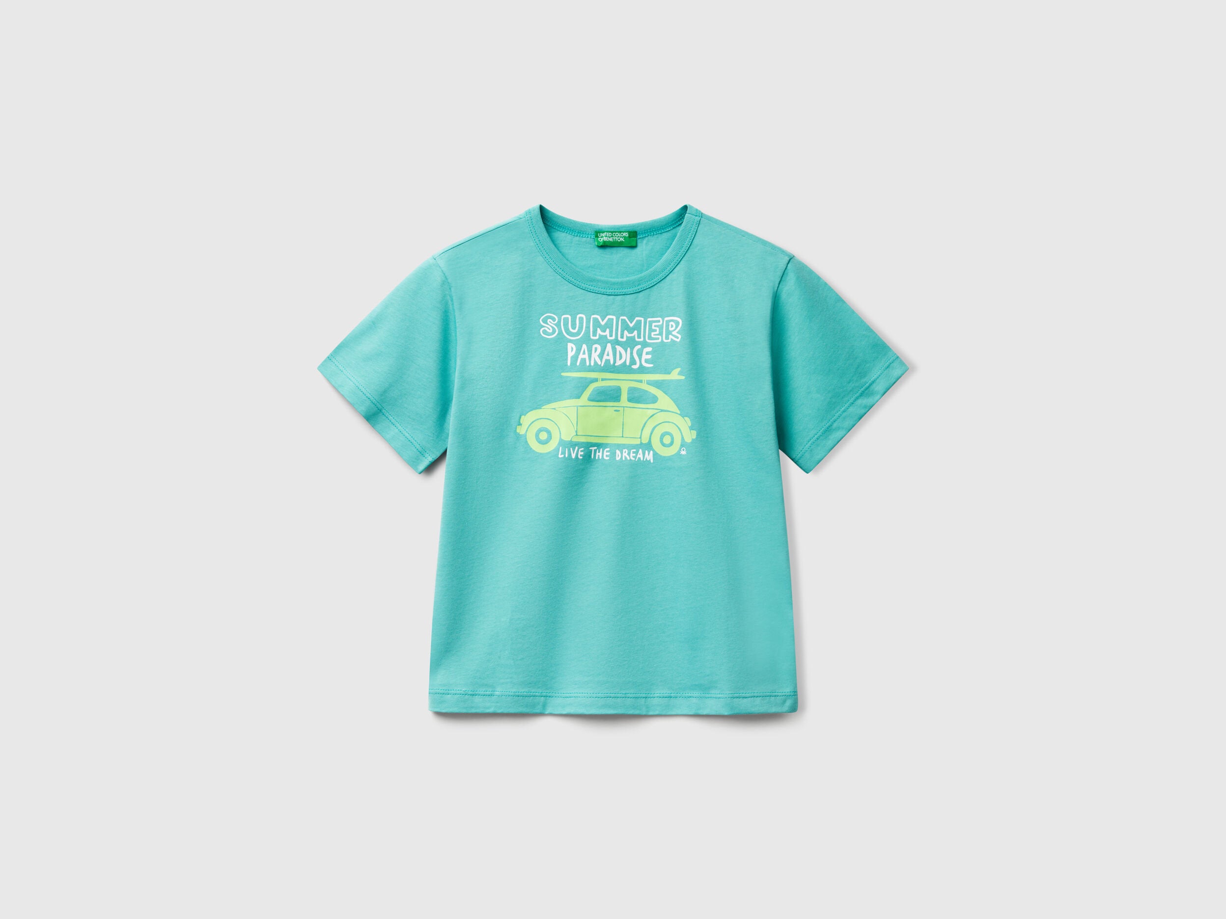 Benetton_T-Shirt with Neon Print_3JERG10JQ_08N_01