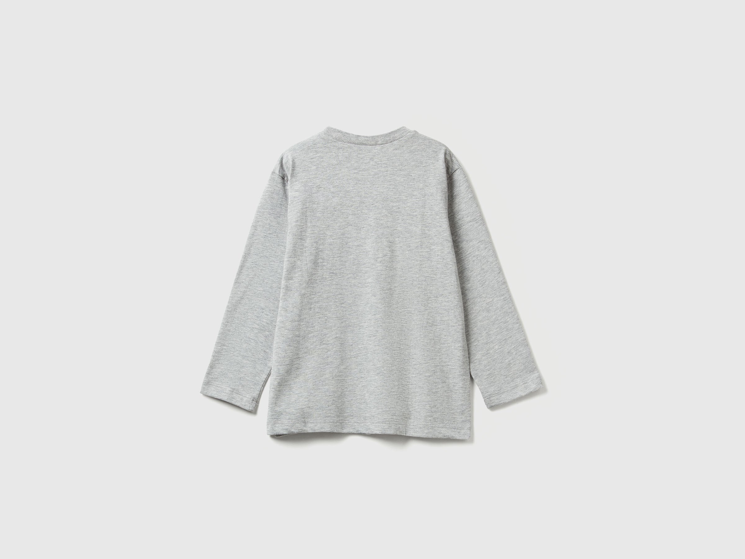 Benetton_Light Gray_T-Shirt with Print_3JERG10K5_501_02