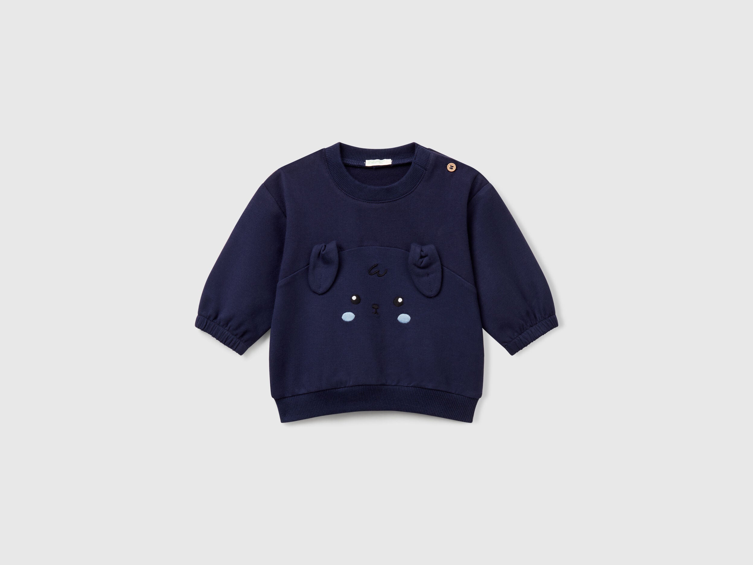 Benetton_Blue_Sweatshirt with Embroidery and Patches_3MDSA1061_252_01