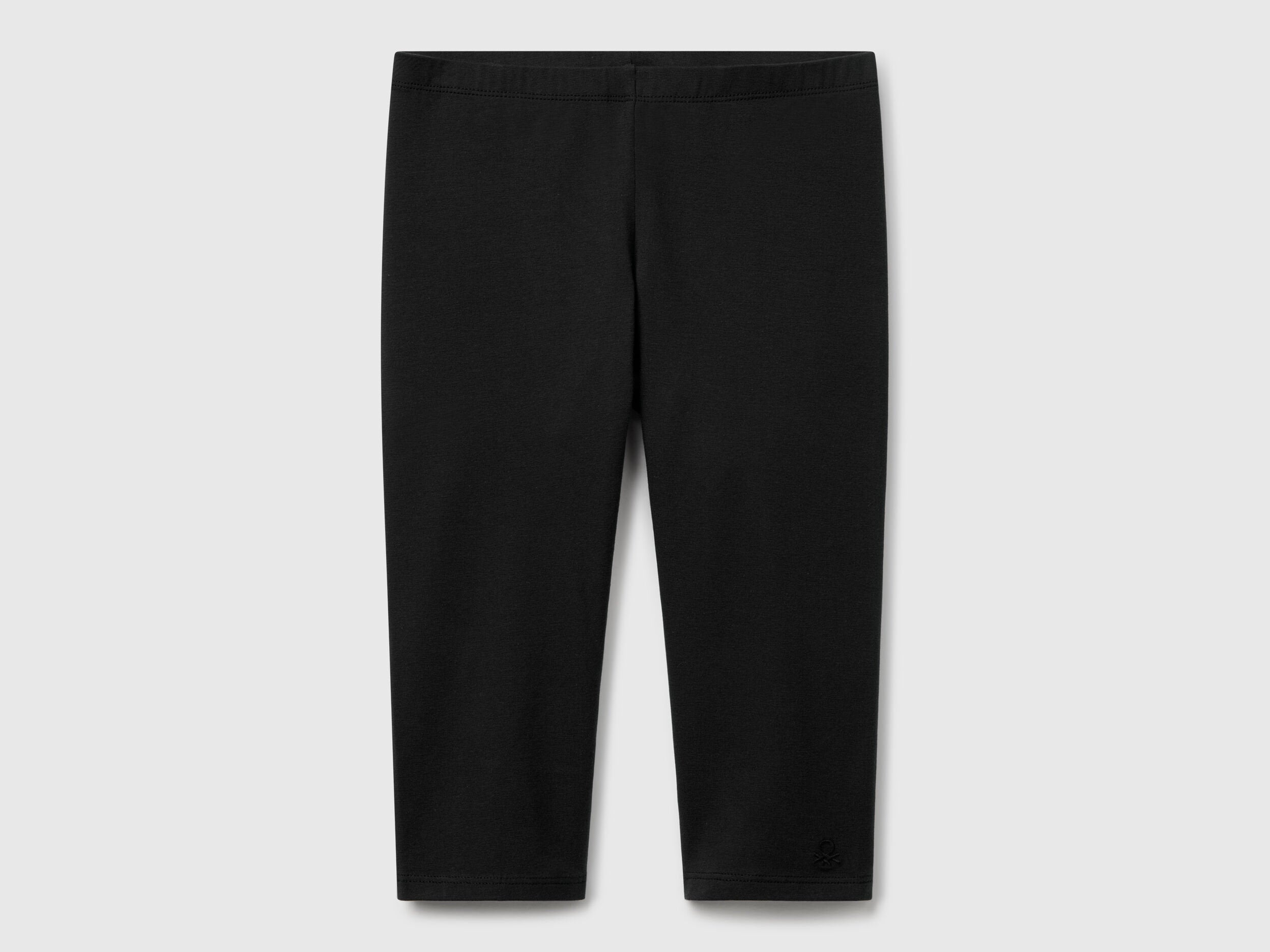 Beneton_Knee-Length Stretch Cotton Leggings_3MT1CF02J_100_01