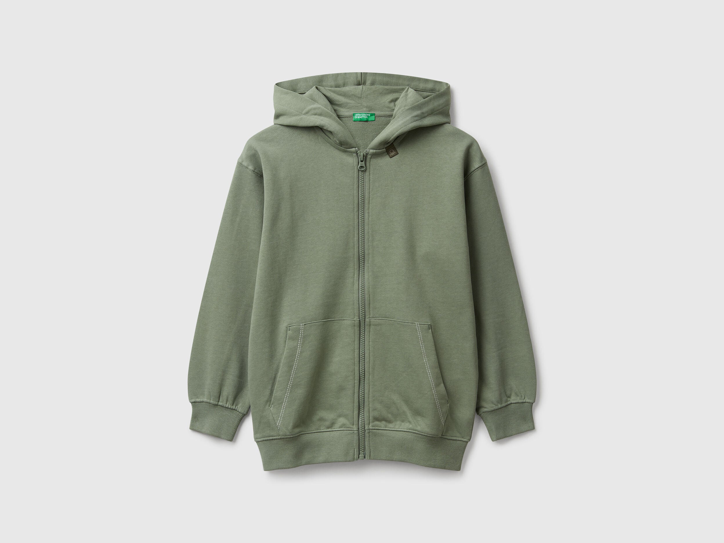 Benetton_Military Green_Oversized Zip-Up Sweatshirt_3NBMC505H_075_01