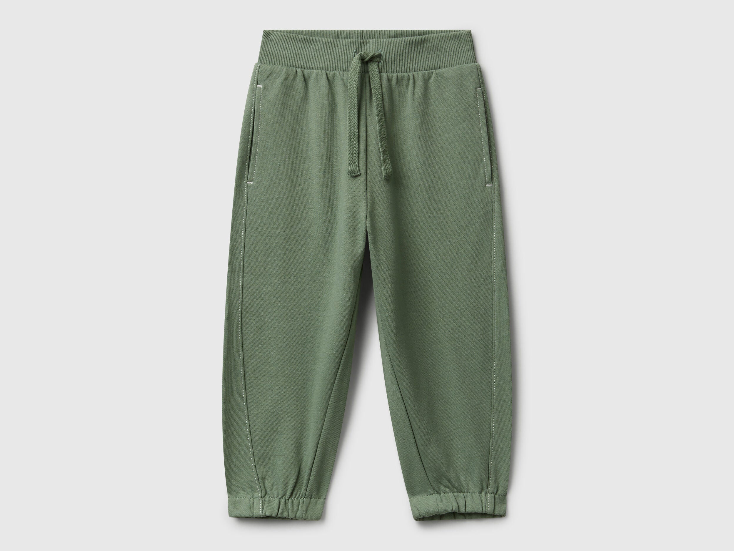 Benetton_Military Green_100% Cotton Joggers_3NBMGF053_075_01