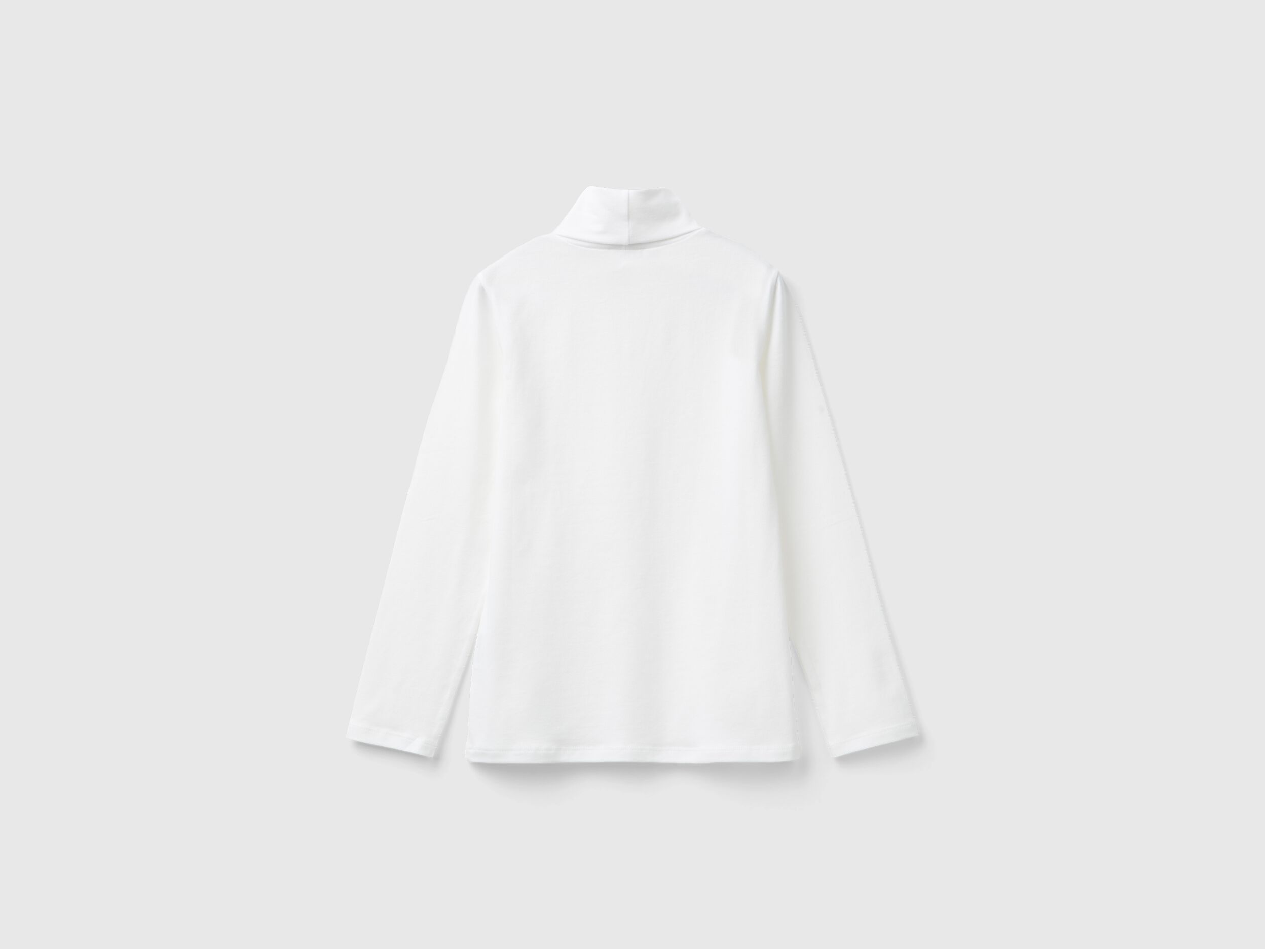 Benetton_Creamy White_Stretch T-Shirt with High Neck_3P4ZC202N_074_02