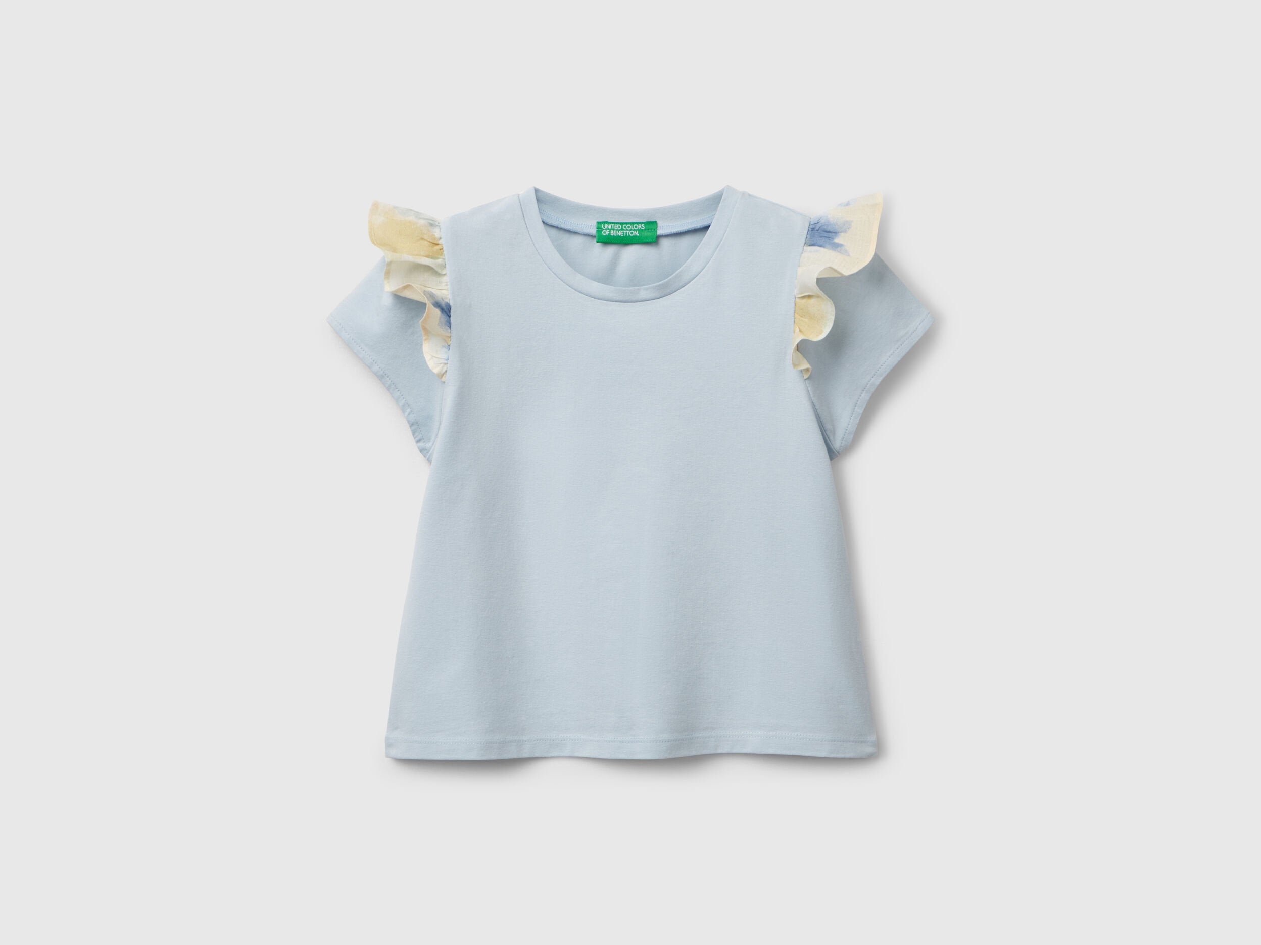 Benetton_T-Shirt with Cap Sleeves_3P4ZG10IV_902_01