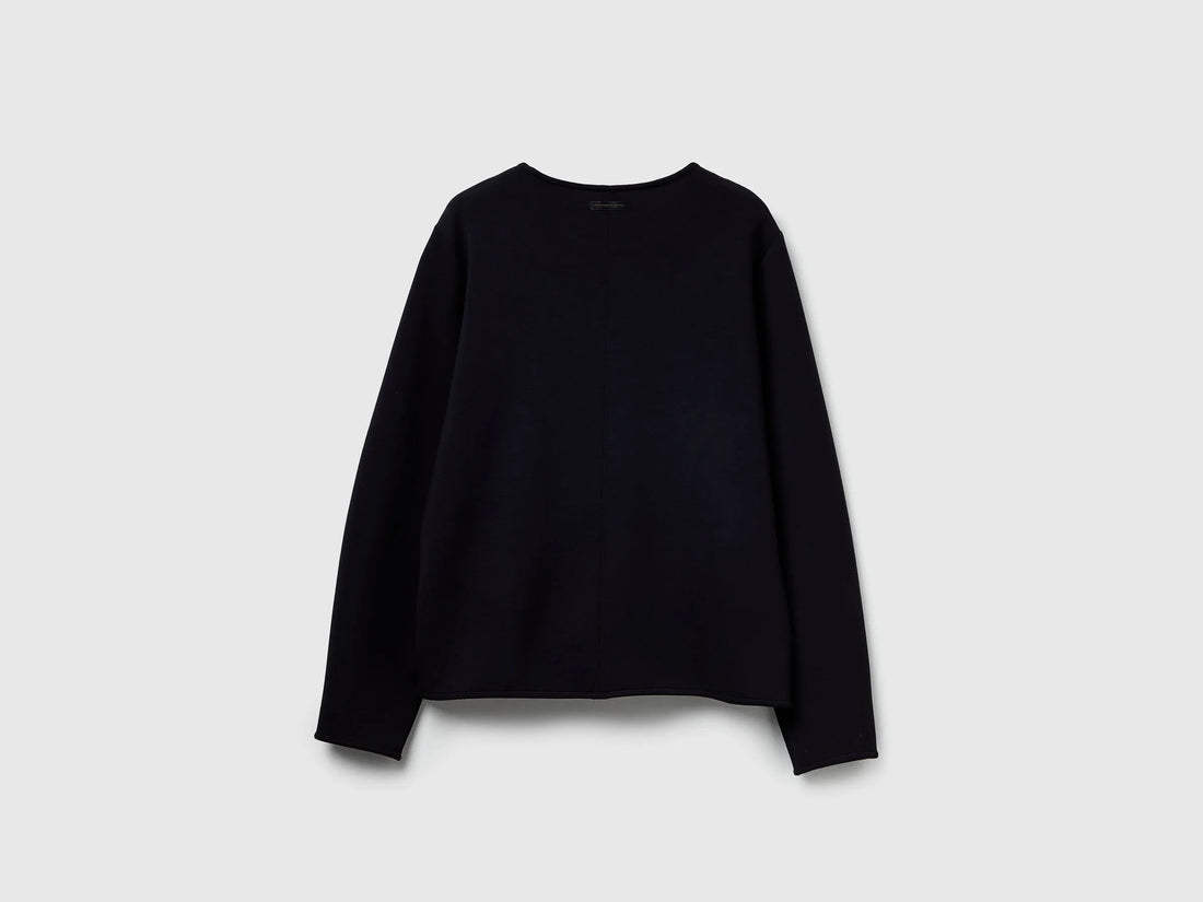 Benetton_Black_Stretch Modal T-Shirt_3QAFD10AU_100_02