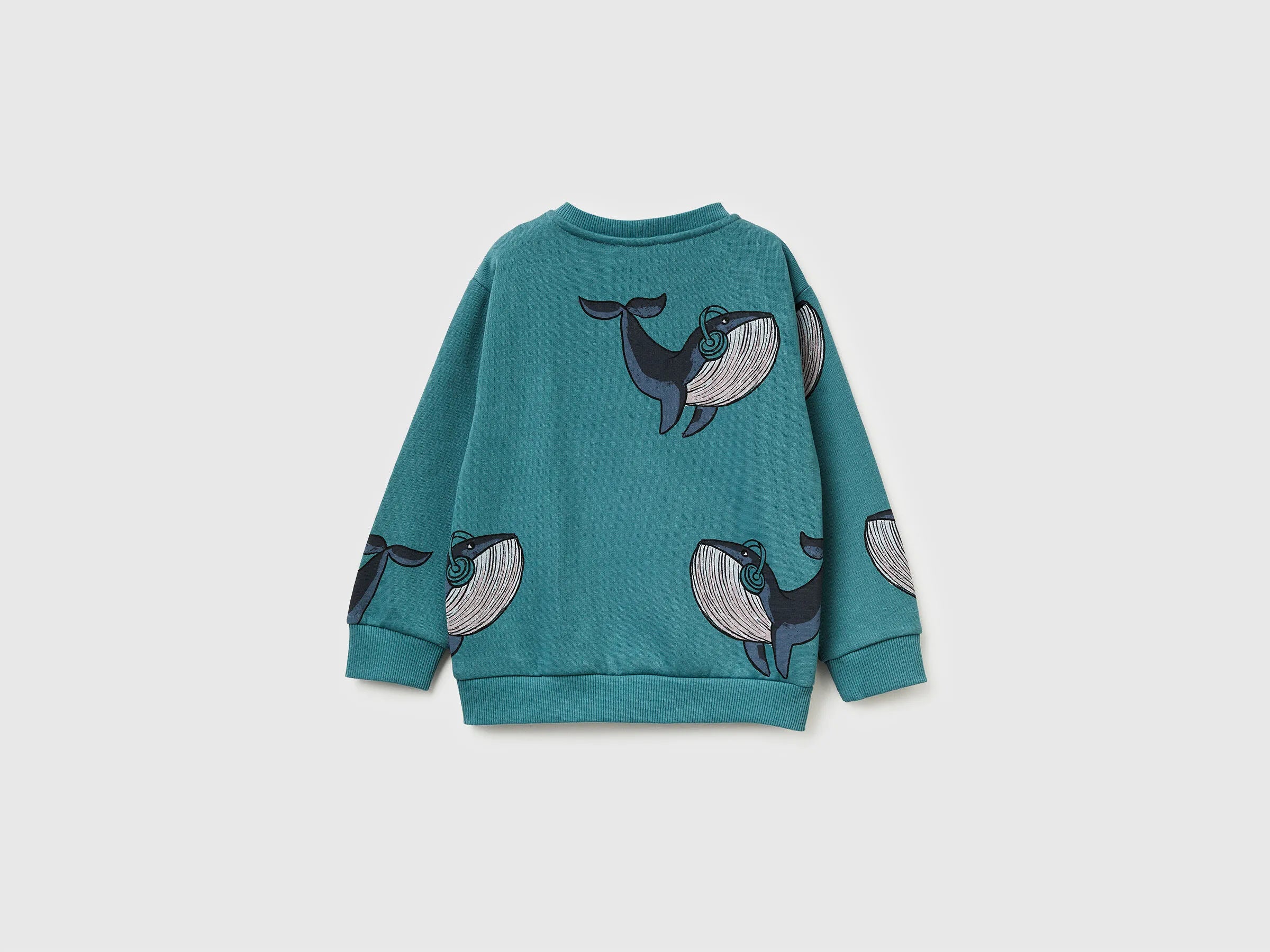 Benetton_Teal_Regular Fit Sweatshirt with Print_3QHCG10KX_70A_02
