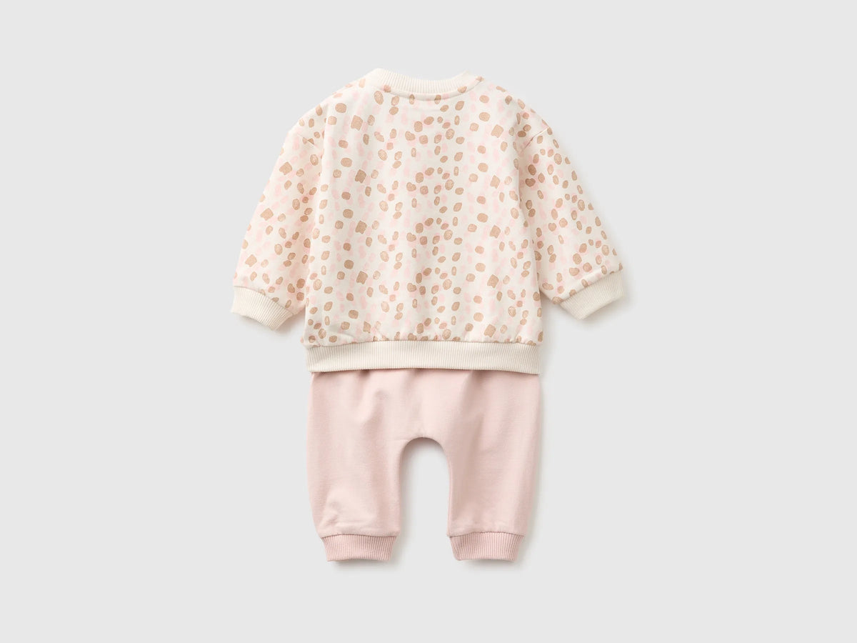 Benetton Soft Pink Girl Stretch Sweatshirt Set SKU: 3TEUAK01W_903 Image 02