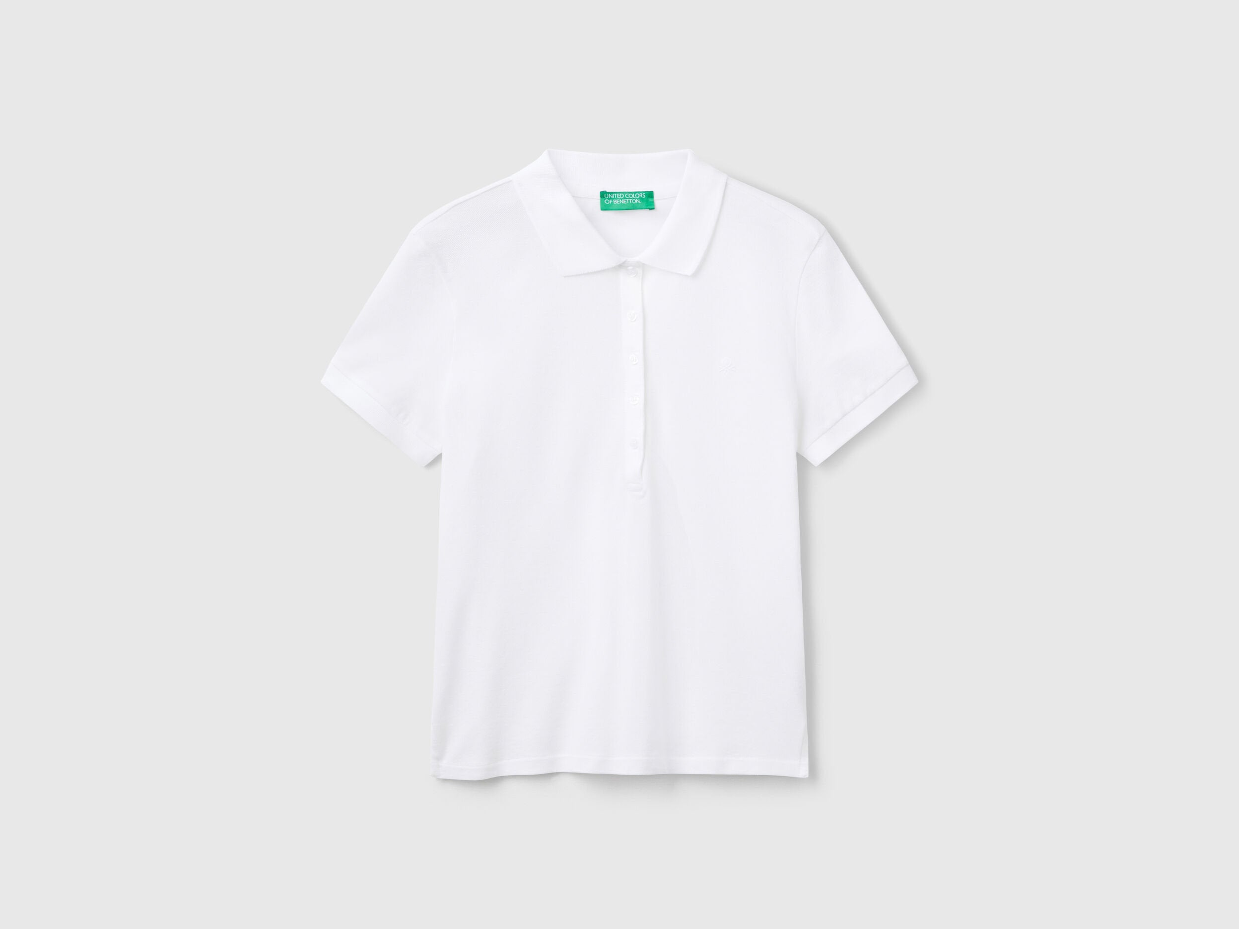 Benetton_Slim Fit Polo in Stretch Cotton_3TQJD300W_101_03