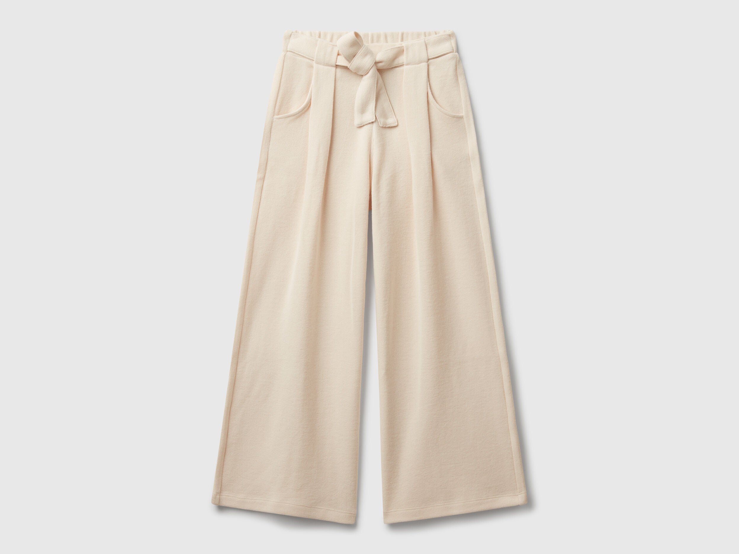 Benetton_Beige_Trousers with Sash in Warm Cotton_3UODCF06F_901_01