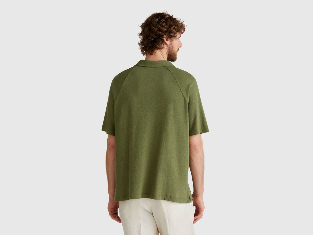 Benetton_Polo in Linen Blend_3UTFU302A_74K_02
