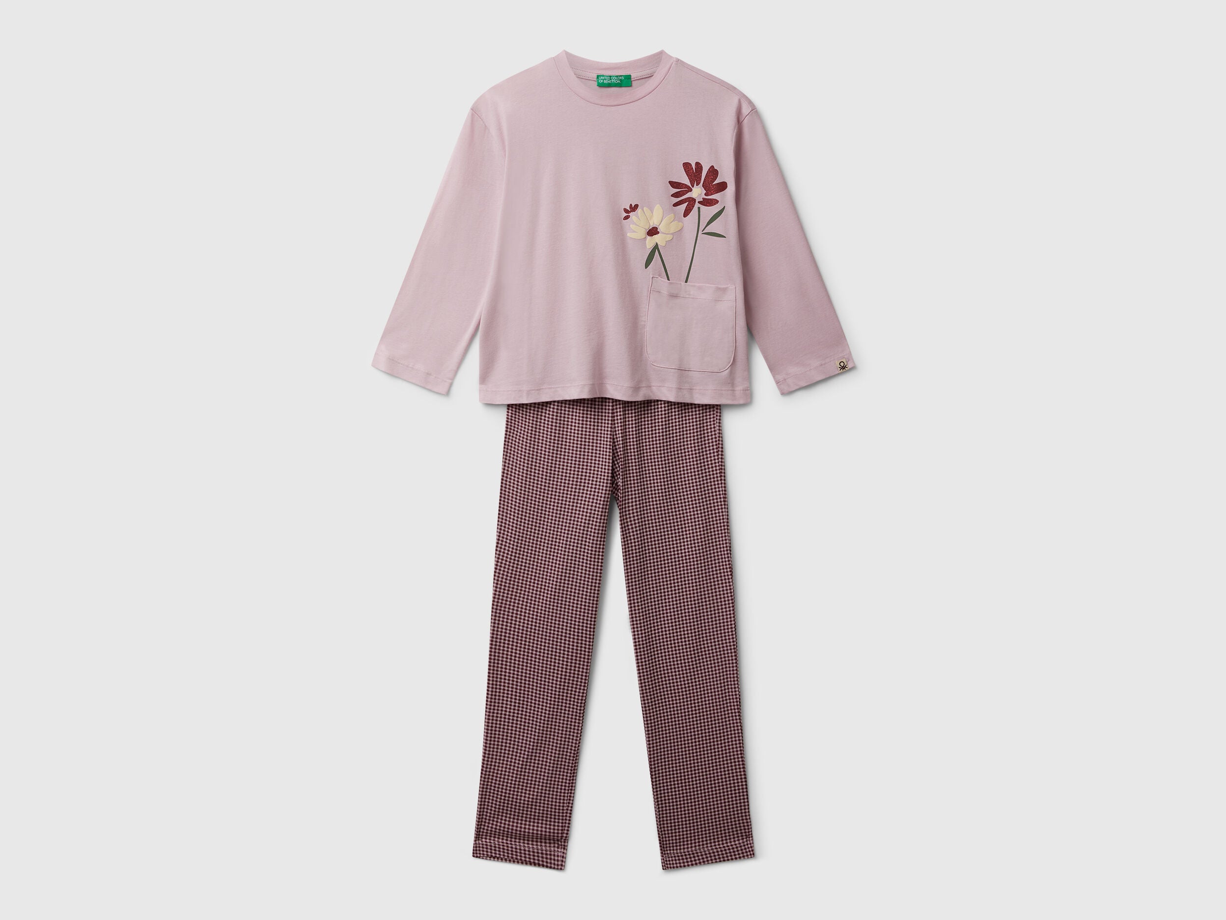 Benetton_Pink_Pyjamas with Flower Print_3VD00P09C_07Z_01