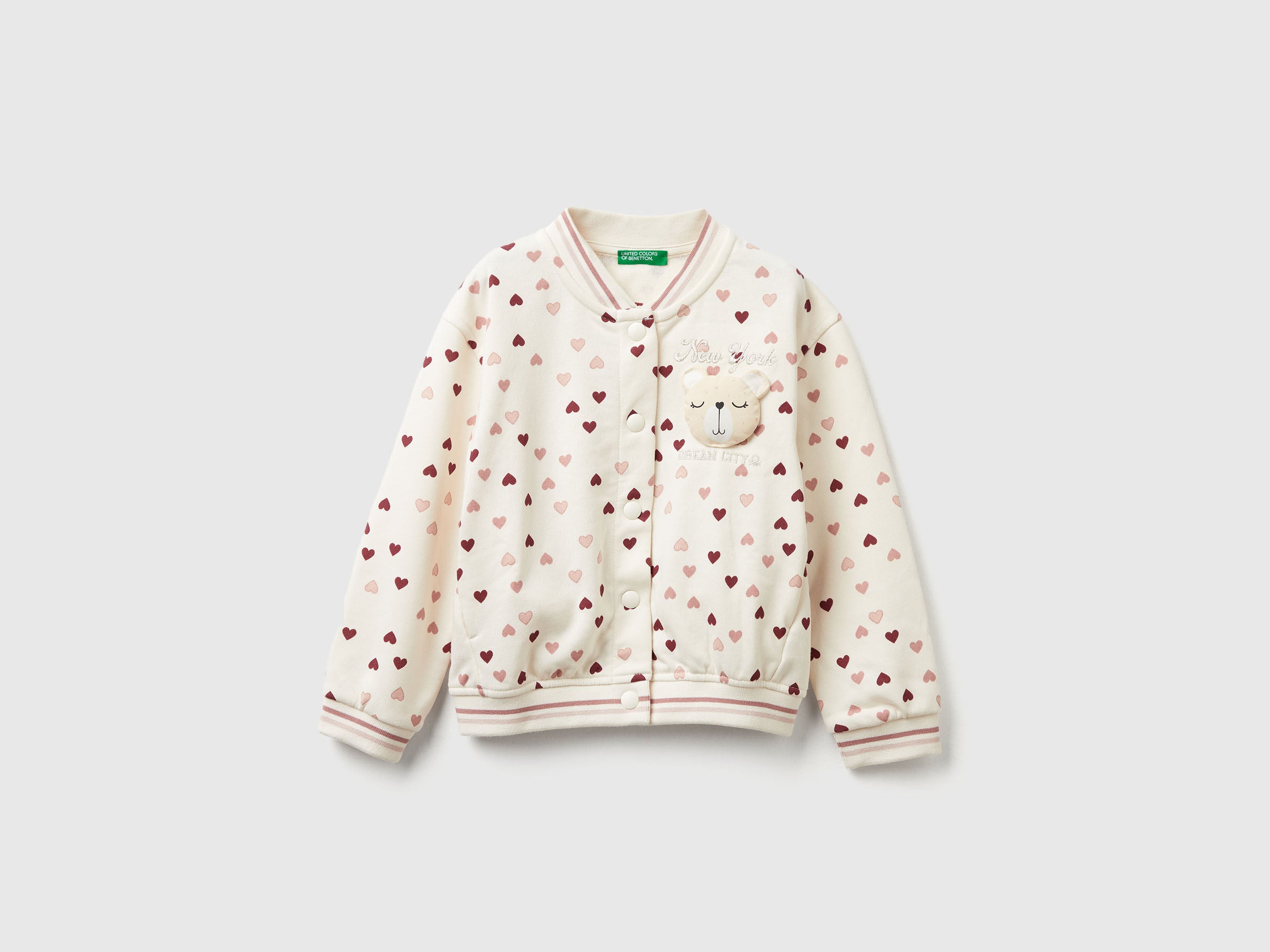 Benetton_Creamy White_Bomber in Sweat Fabric with Heart Print_3YCMG5040_63G_01