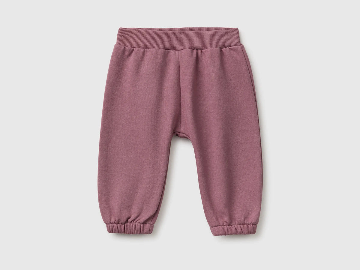 Benetton Mauve Girl Sweatpants with Animal on the Back SKU: 3YWVAF02P_25N Image 01