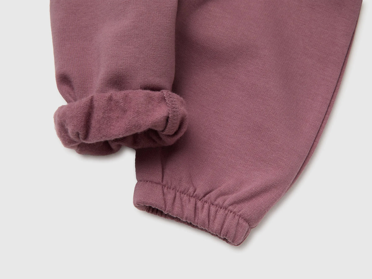 Benetton Mauve Girl Sweatpants with Animal on the Back SKU: 3YWVAF02P_25N Image 03