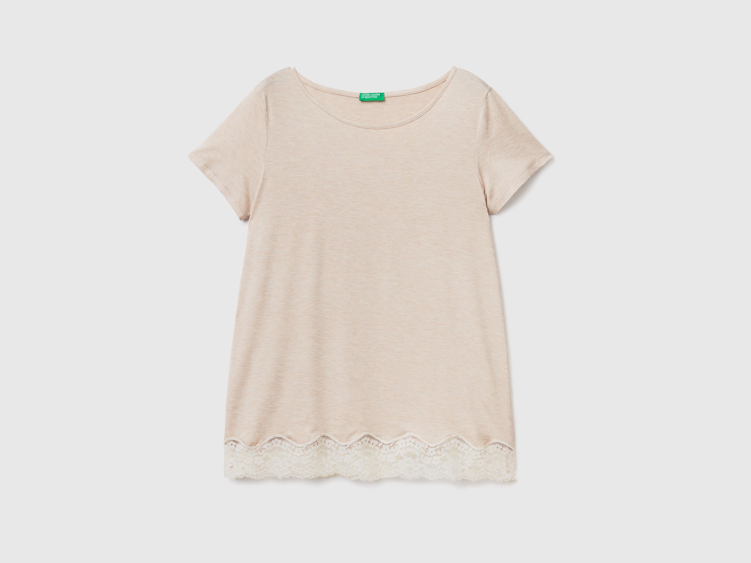 Benetton_Short Sleeve T-Shirts with Lace_3Z123M314_729_04