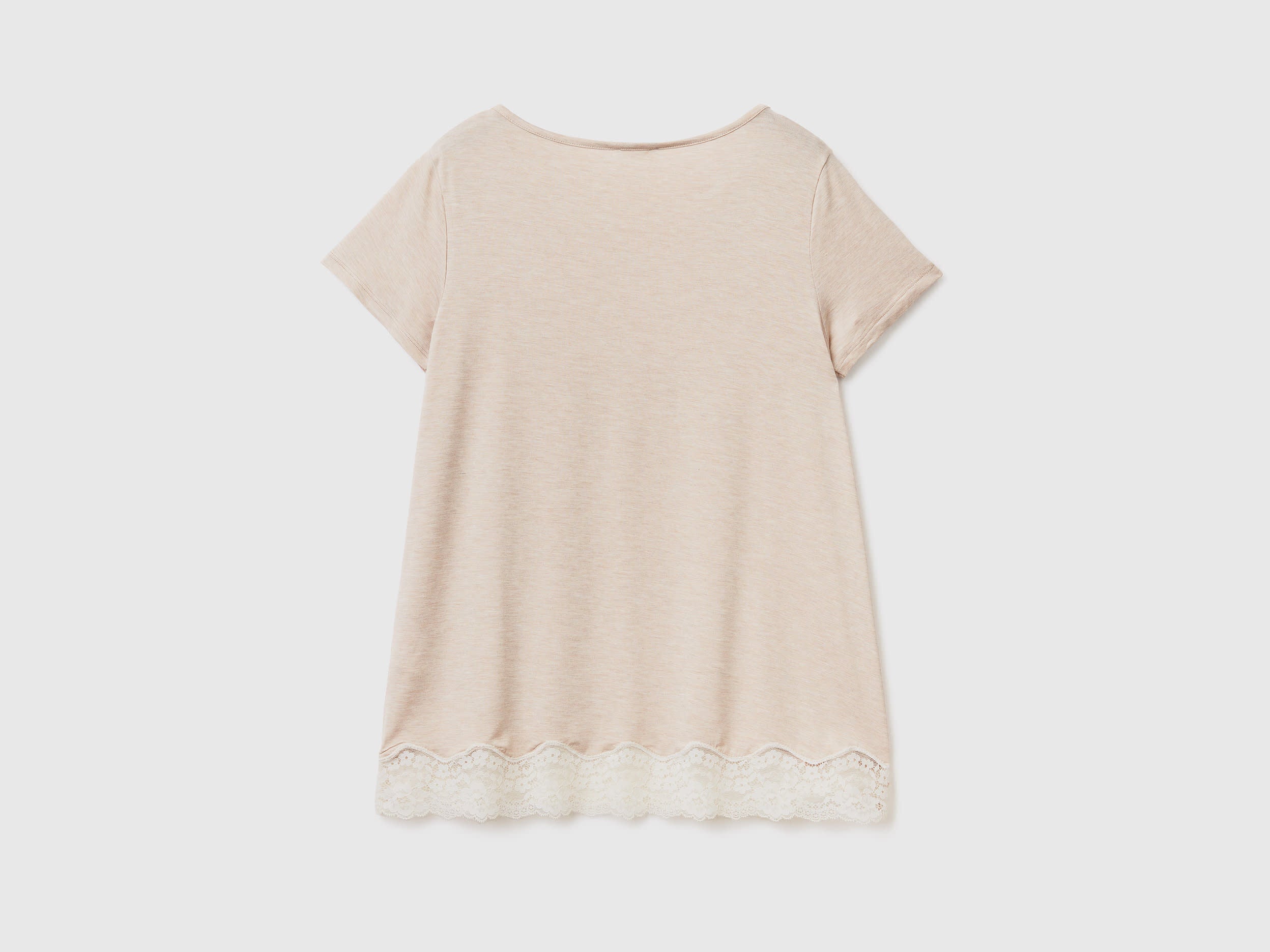 Benetton_Short Sleeve T-Shirts with Lace_3Z123M314_729_05
