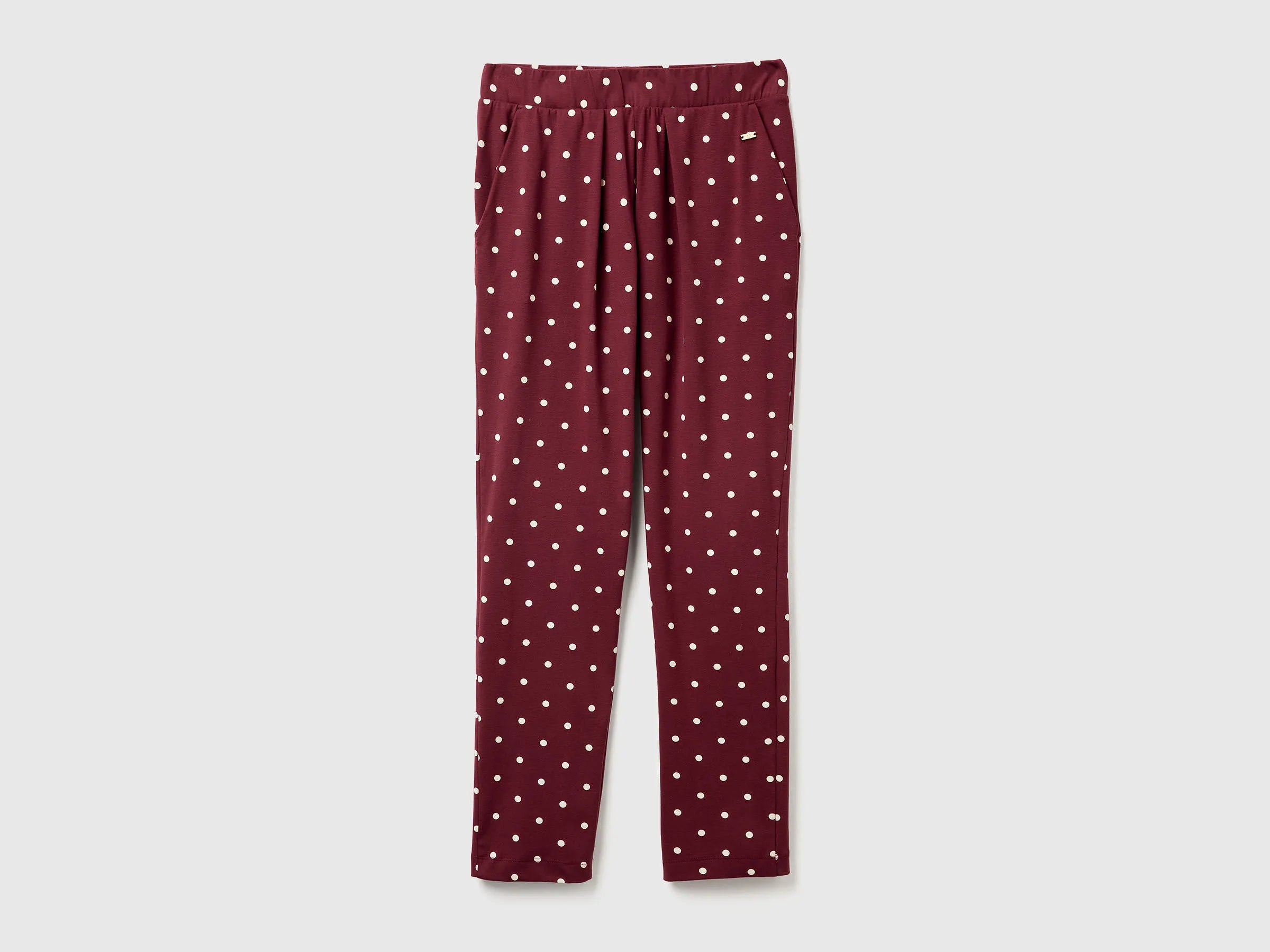 Benetton_Burgundy_Warm Polka Dot Trousers_3ZMB3F04P_62Q_01
