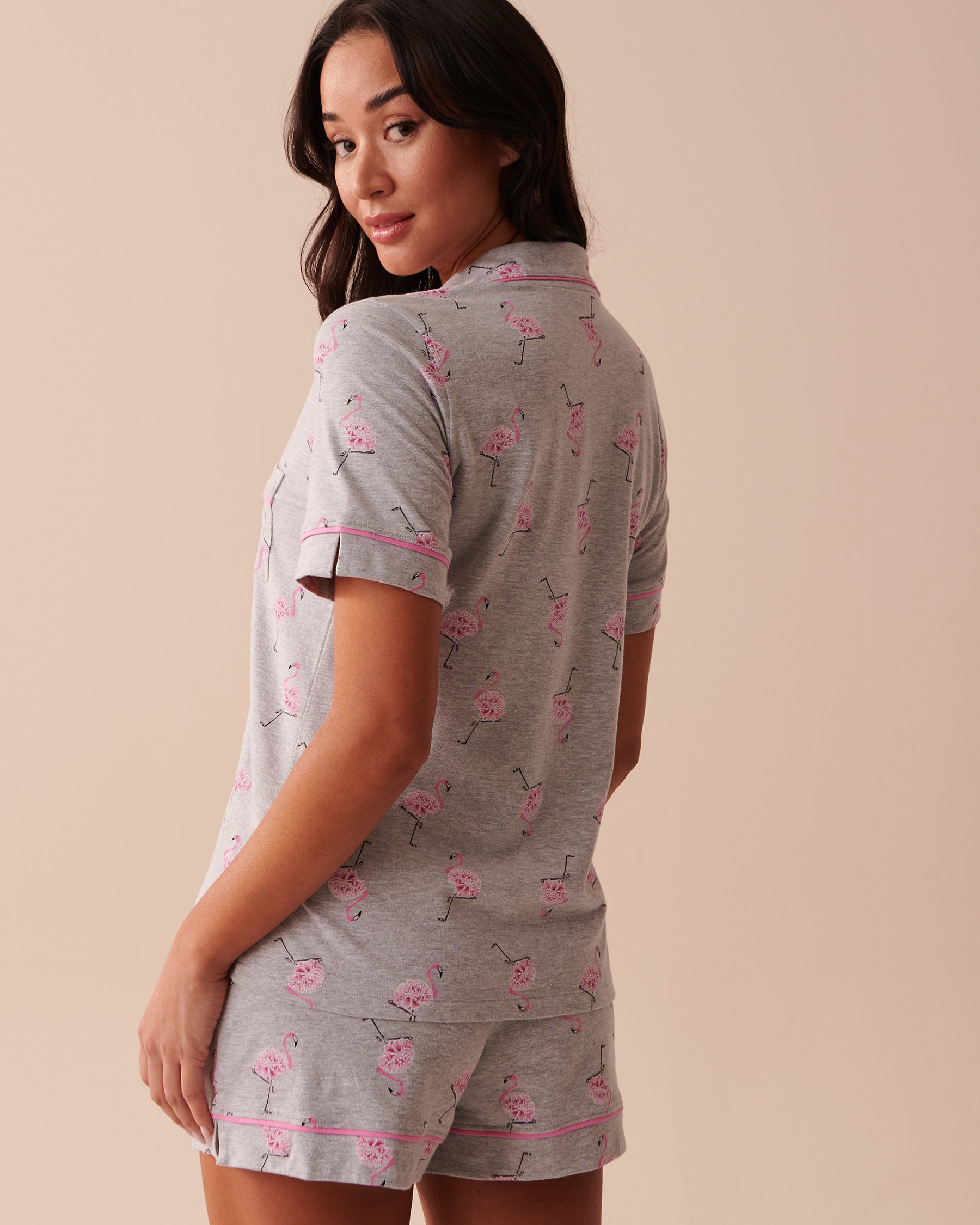 Cotton Short Sleeve Pyjama Shirt_40100523_P00312_02