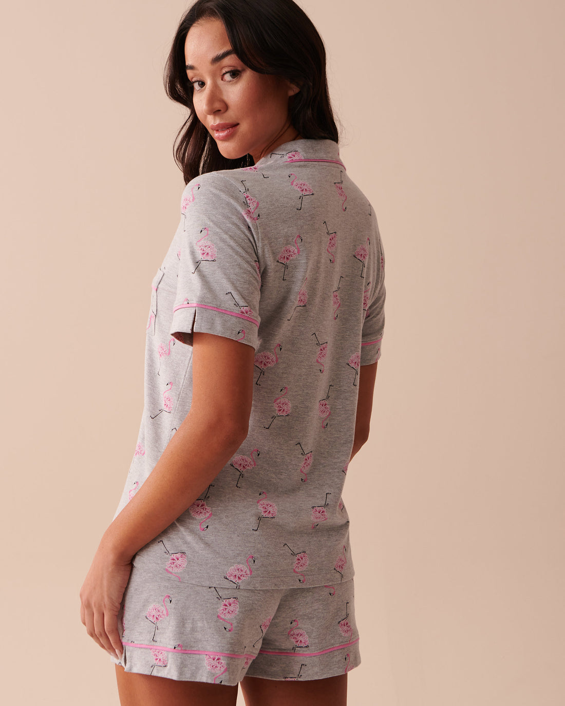 Cotton Short Sleeve Pyjama Shirt_40100523_P00312_02