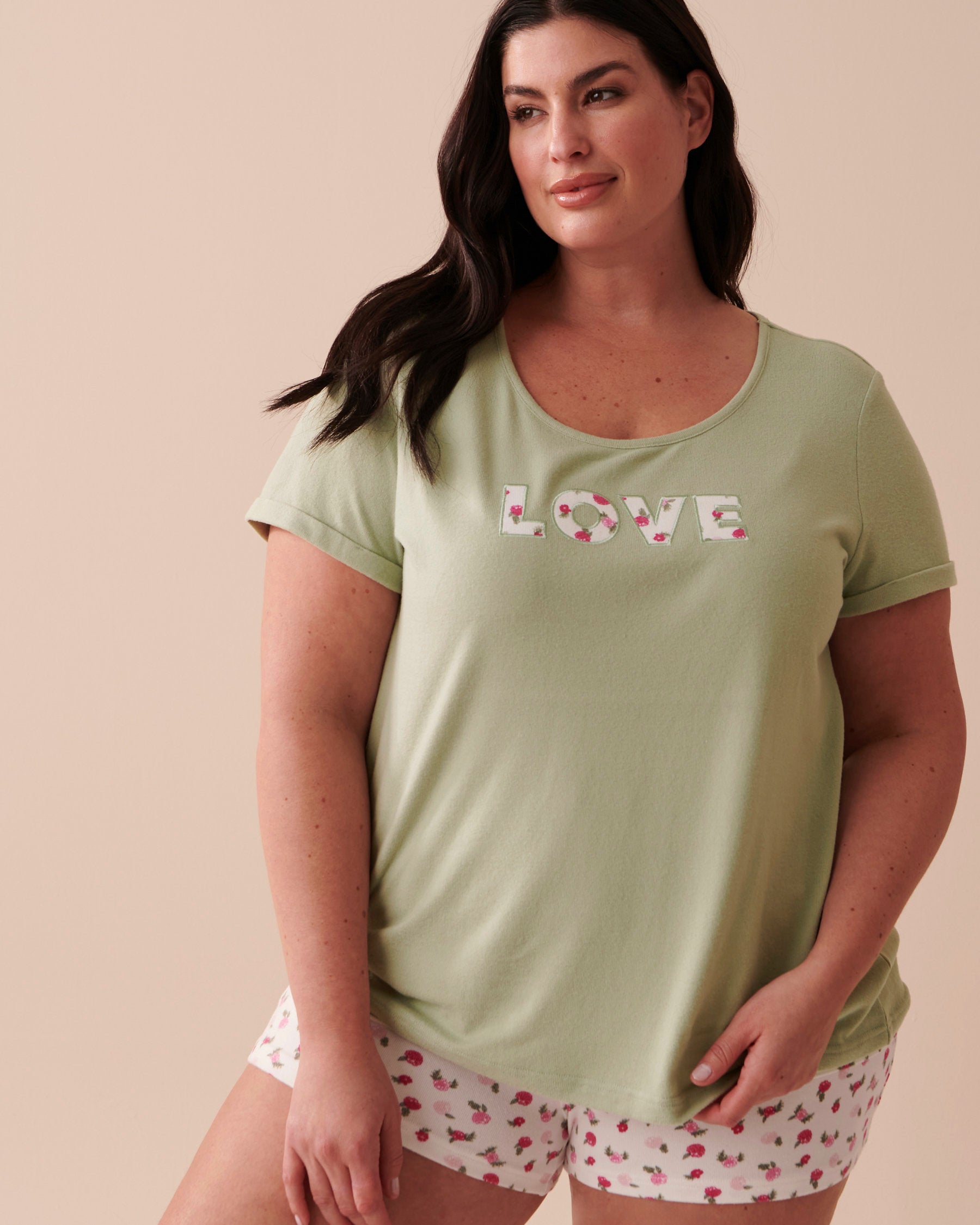 Knitted Short Sleeve Pyjama Shirt_40100529_30035_01