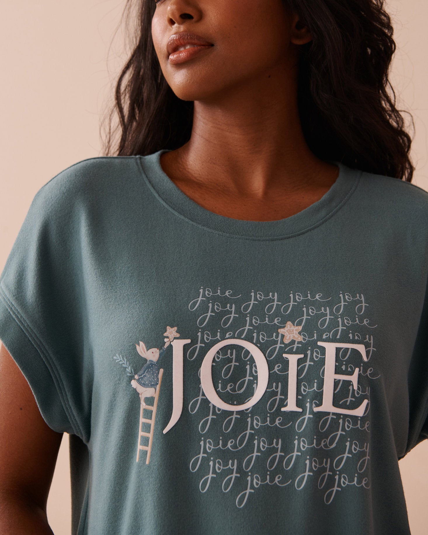 Rabbit Print Recycled Fibers T-shirt_40100667_40045_06