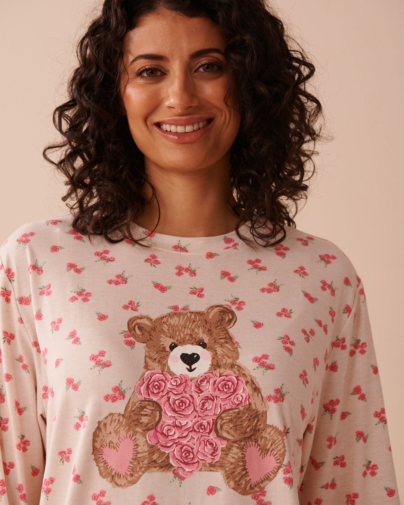La Vie en Rose_Teddy Bear and Rose Print Super Soft Long Sleeve S_40100686_P20065_03