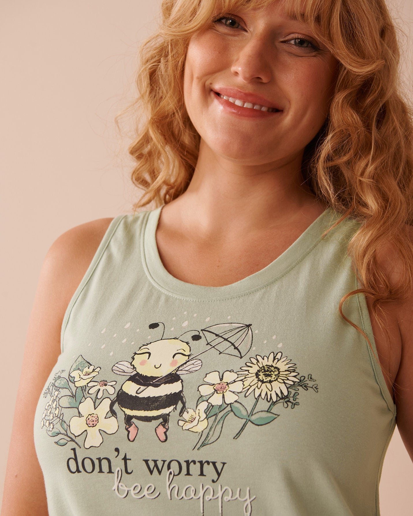 La Vie en Rose_Bee Print Cotton Scoop Neck Cami_40100691_30055_03