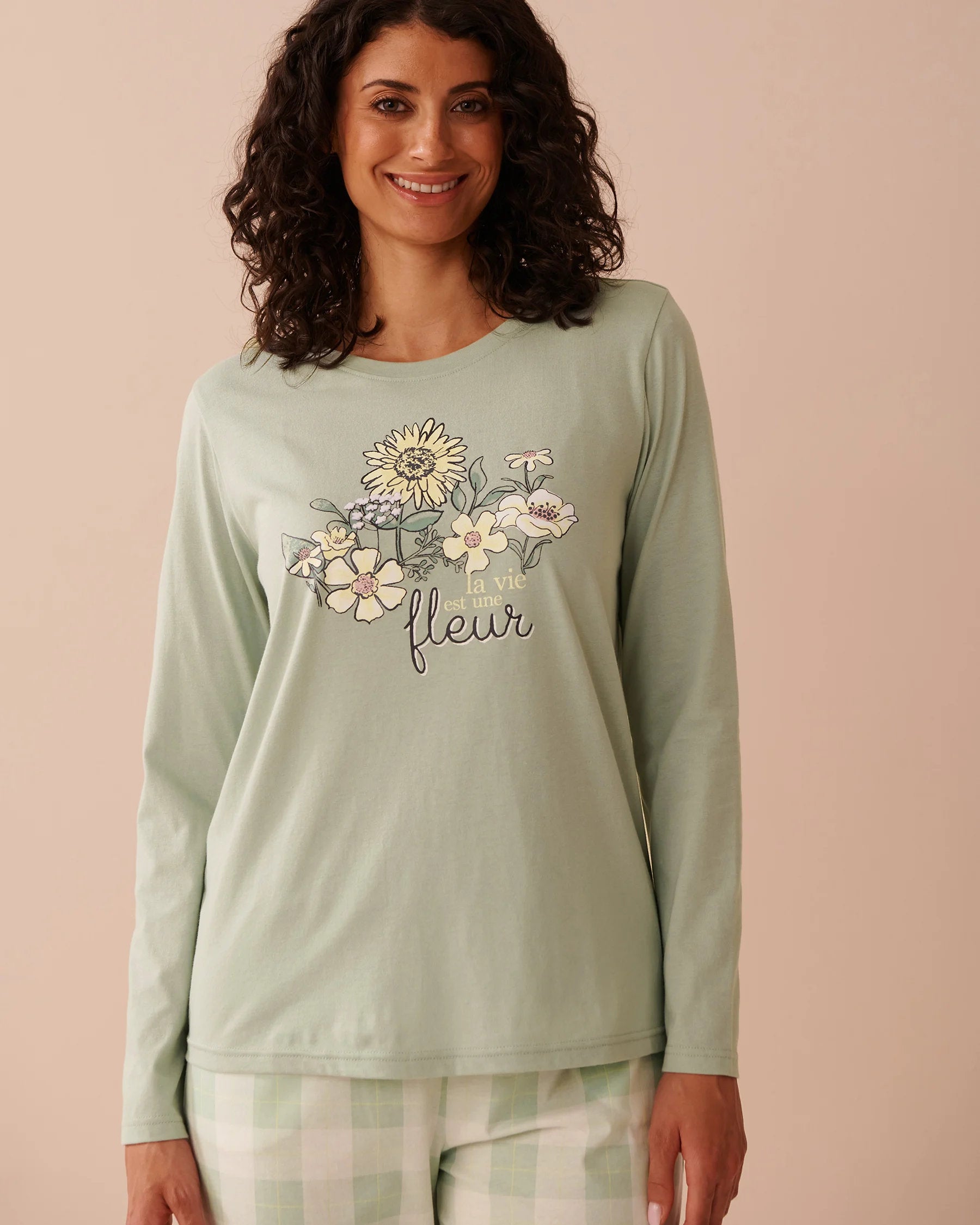 La Vie en Rose_Sunflower Print Cotton Long Sleeve Shirt_40100692_30055_01