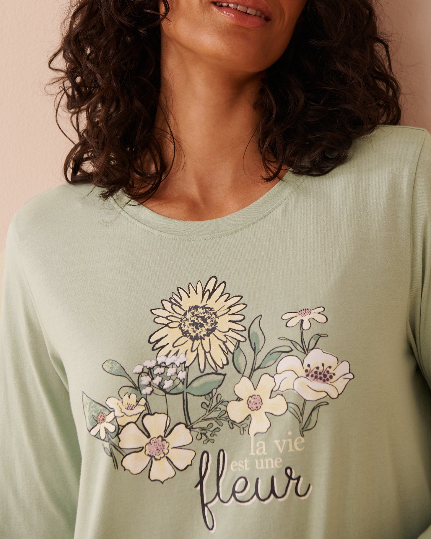 La Vie en Rose_Sunflower Print Cotton Long Sleeve Shirt_40100692_30055_03